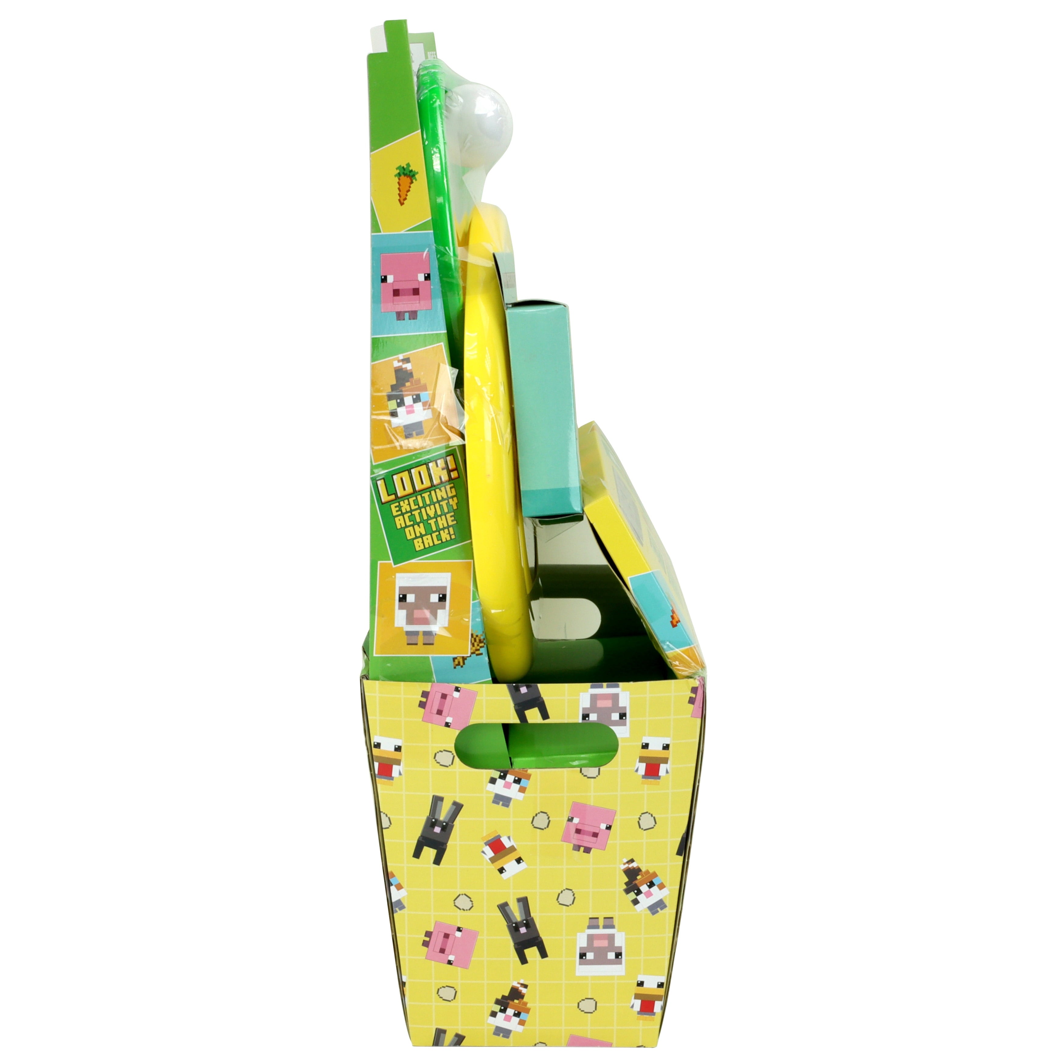 Minecraft Easter Basket with Chalk, Jelly Beans and Smarties Candy, 5.14 oz