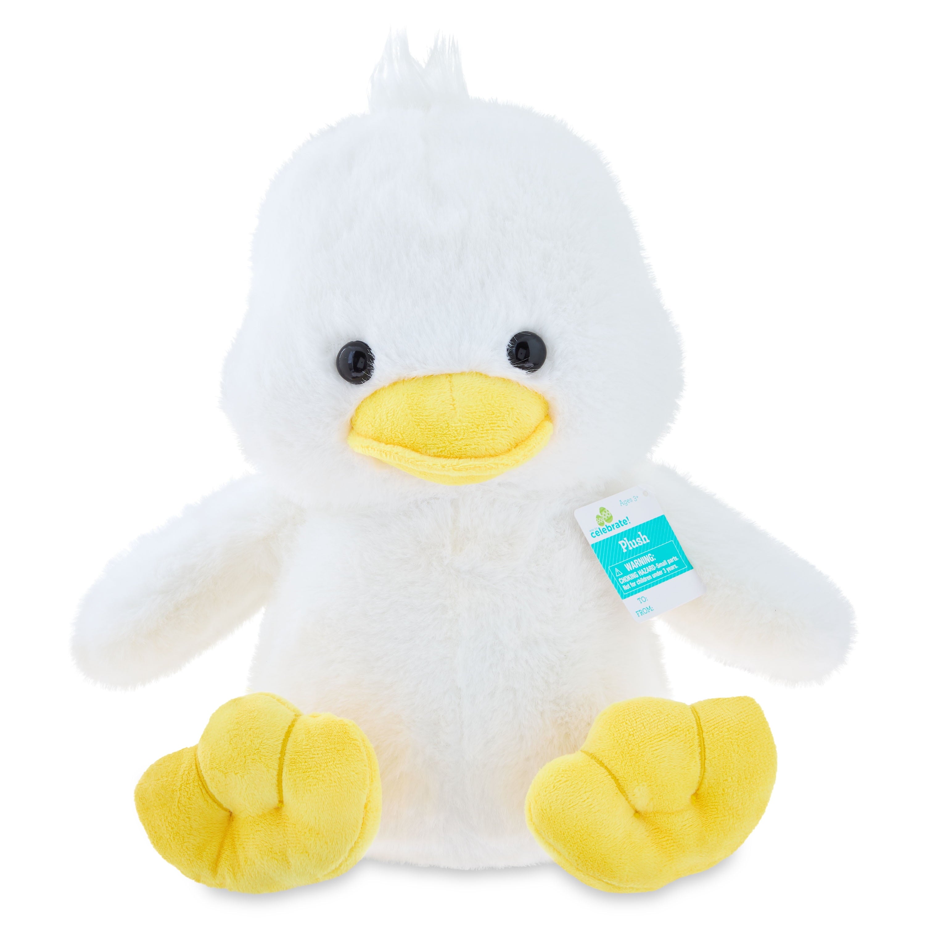 Duck Plush, Yellow and White, 15", Easter by Way To Celebrate