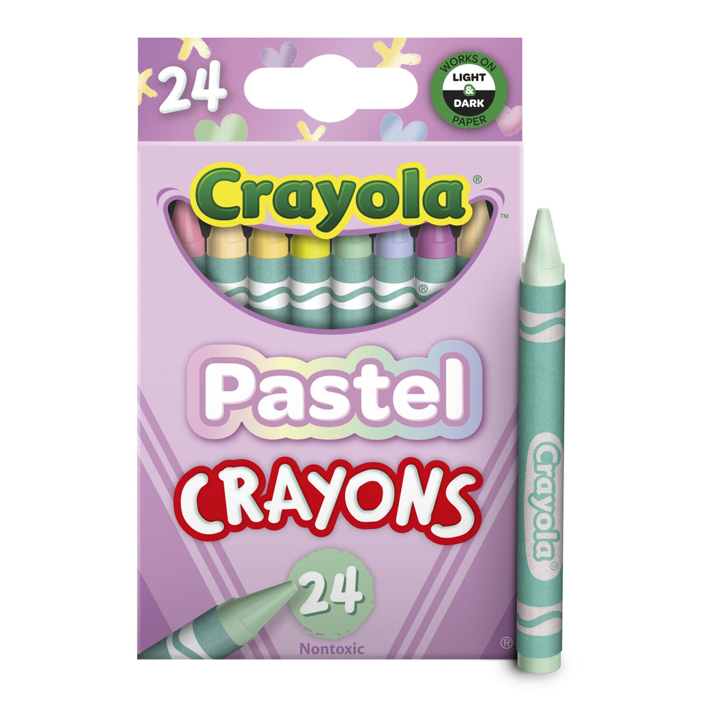 (3 pack) Crayola 24 Ct Pastel Crayons, School Supplies, Art Supplies, Creative Gifts for Kids Ages 3+