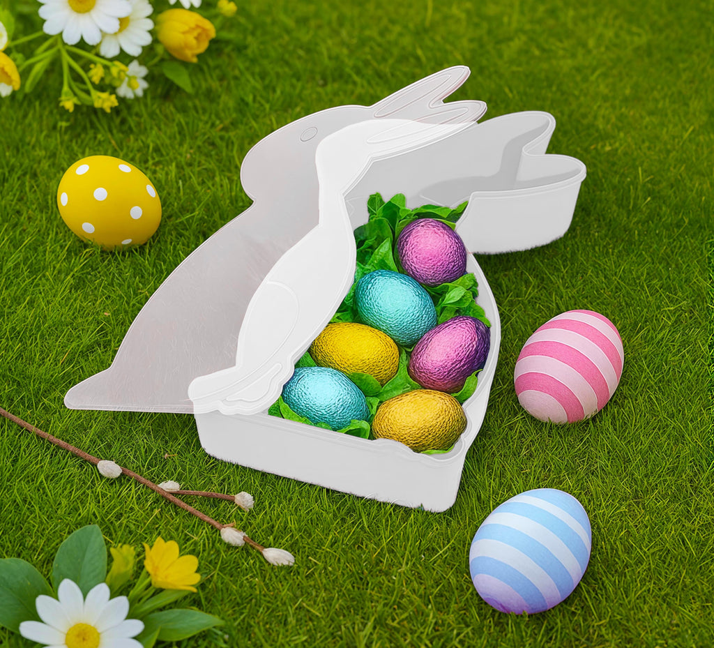 Bunny-Shaped Plastic Container, White, 17", Easter by Way To Celebrate