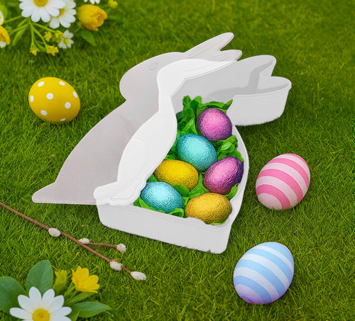 Bunny-Shaped Plastic Container, White, 17", Easter by Way To Celebrate