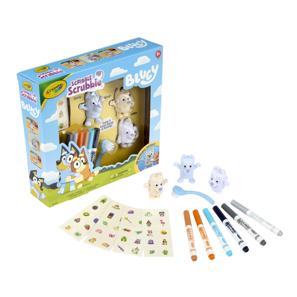 Crayola Bluey Scribble Scrubbie Pets Playset, 3 Count, Easter Basket Essentials, Bluey Toy, Arts and Crafts, Easter Gift for Toddlers, Ages 3+