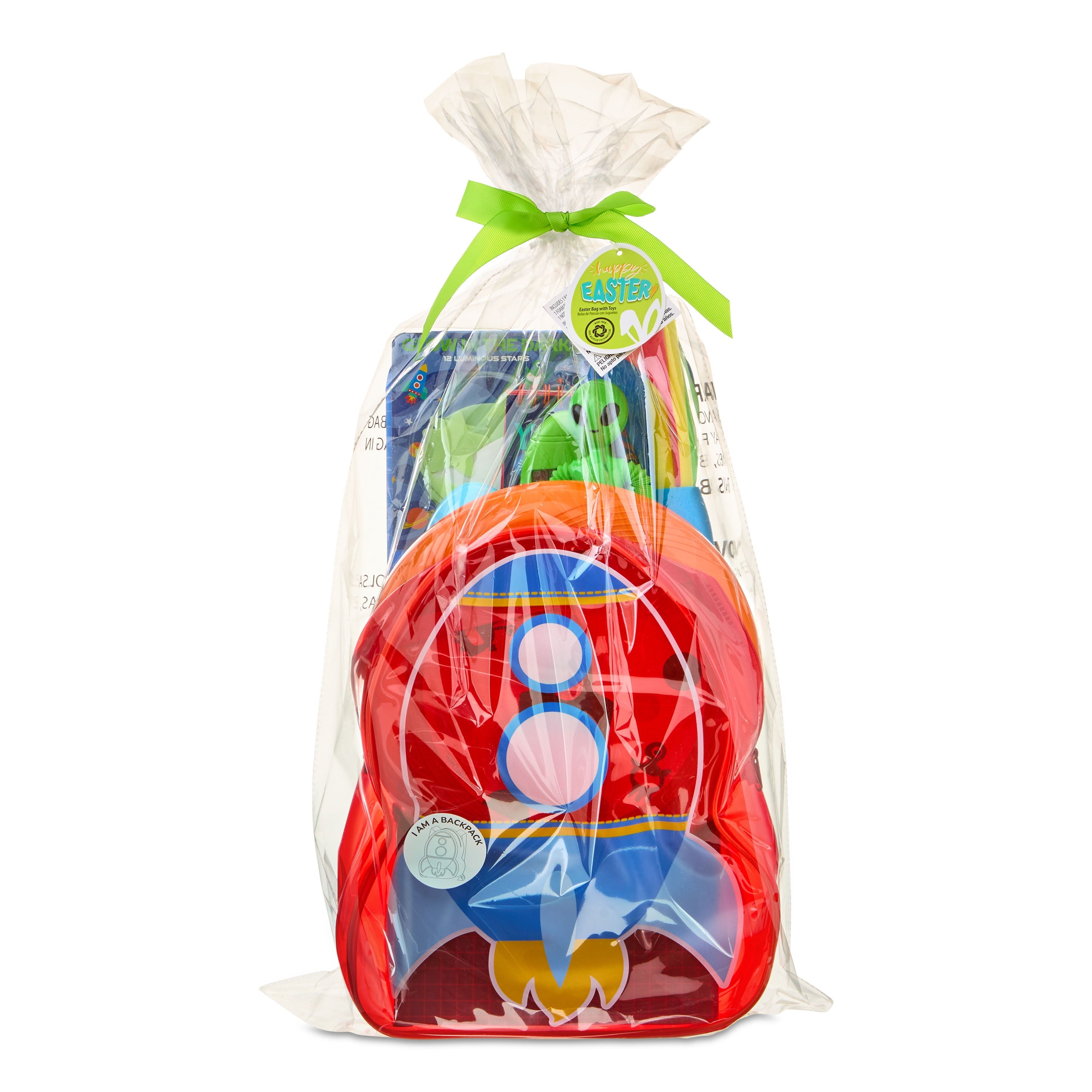 Easter Pre-Filled Boys Rocket Backpack Easter Basket, Brand by Vendor Labeling, Age Group 3&Up