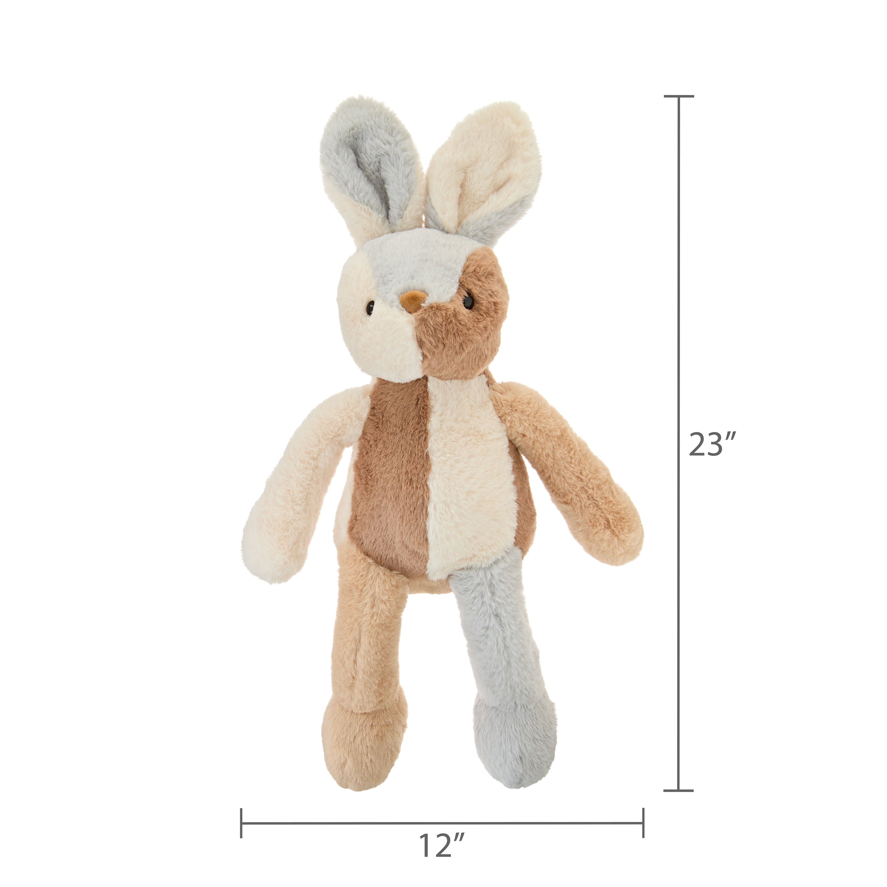 Large Color Block Bunny Plush, Tan Multicolor, 23", Easter by Way To Celebrate