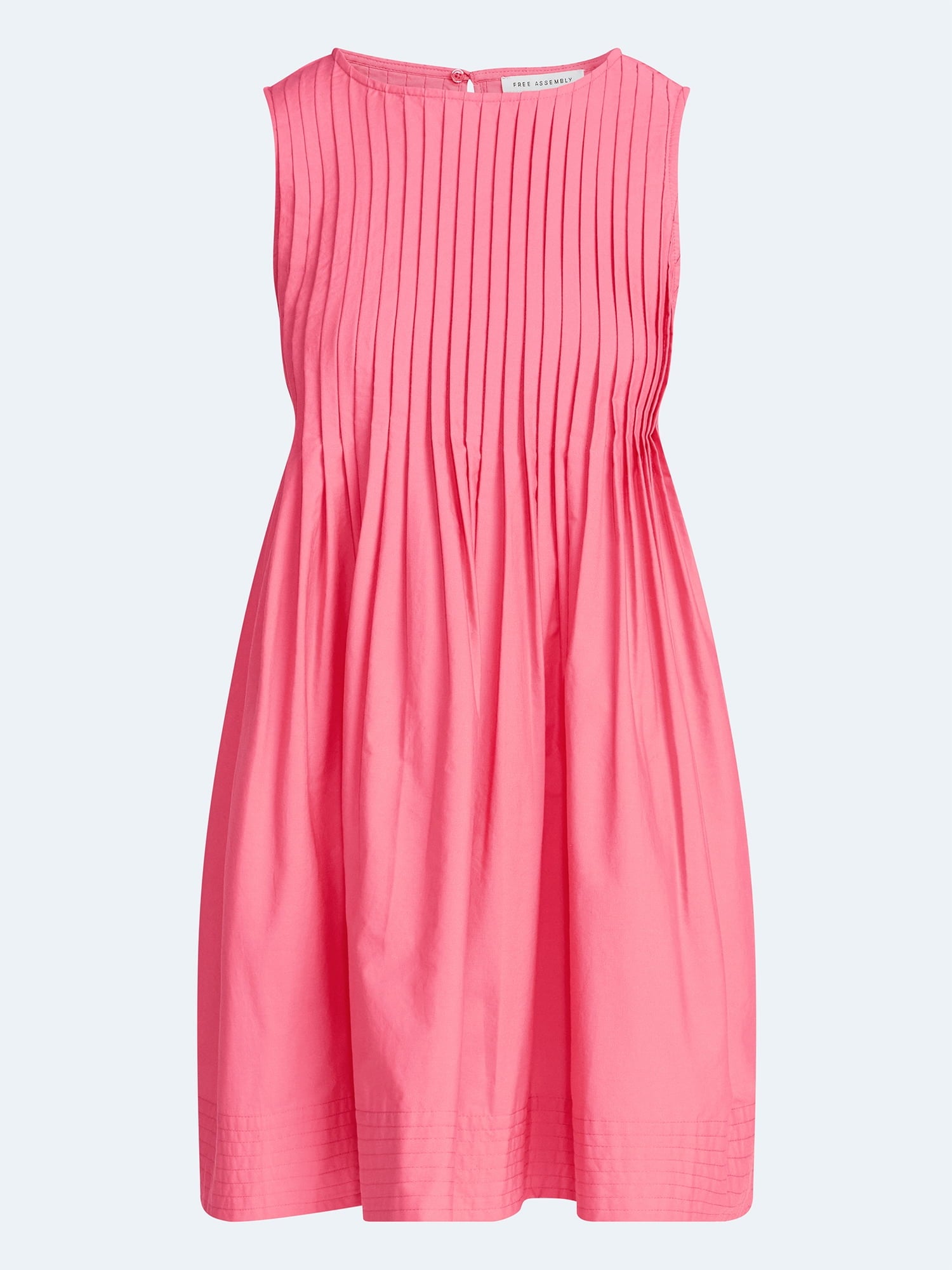 Free Assembly Women's Sleeveless Pleated Mini Dress, Sizes XS-XXL