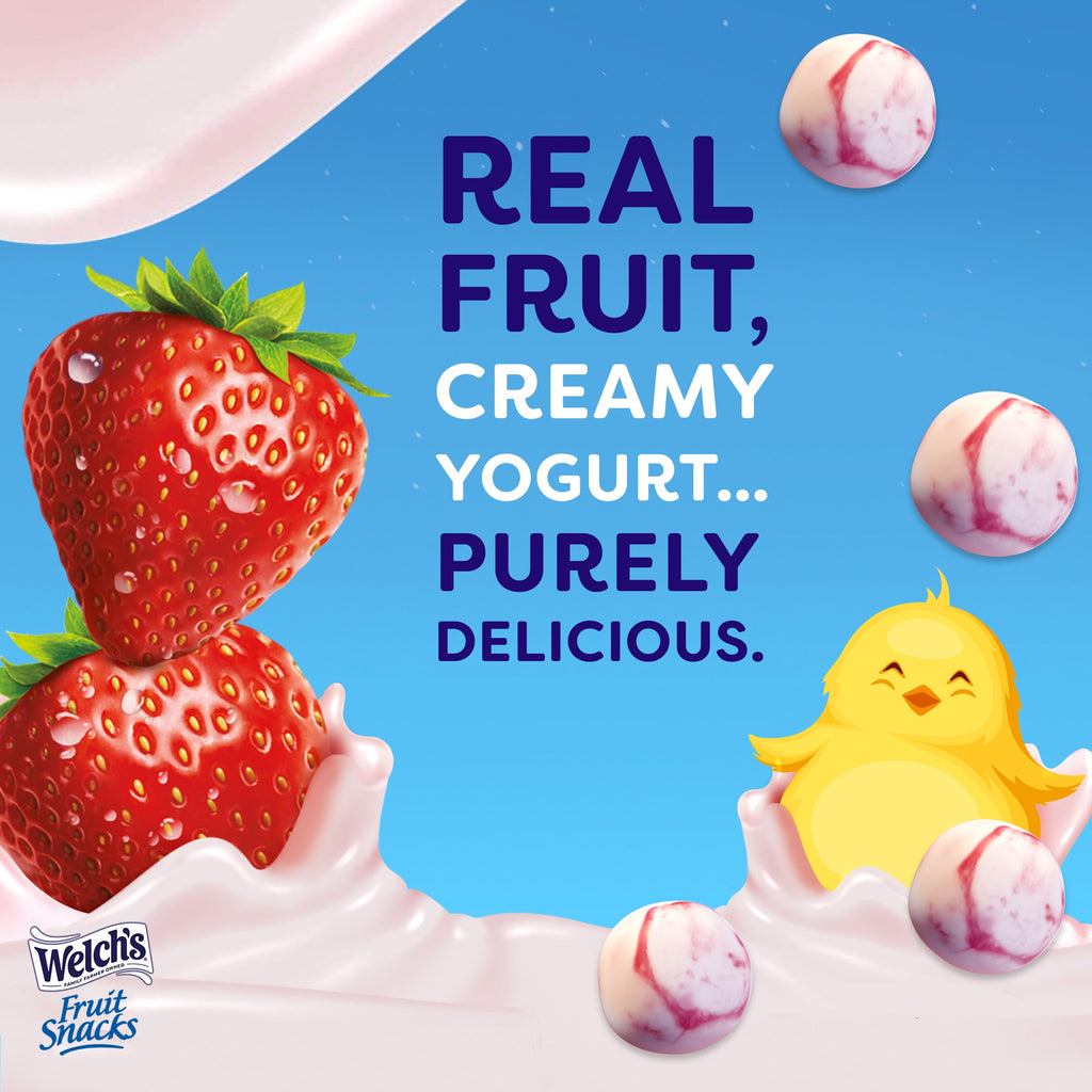 Welch's Fruit Snacks, Easter, Fruit 'n Yogurt Strawberry Eggs, 1.4 oz