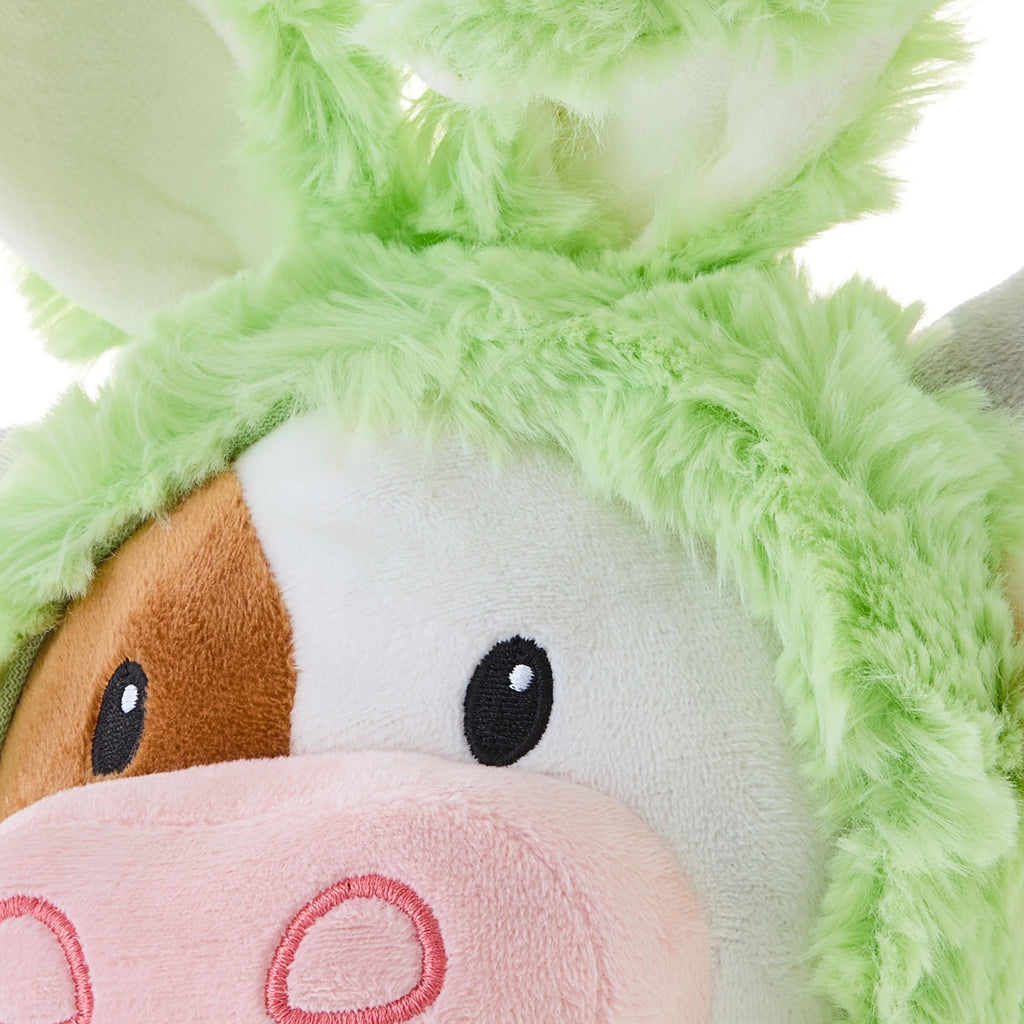 Longhorn Cow Plush in Bunny Hoodie, Green, 17", Easter by Way To Celebrate