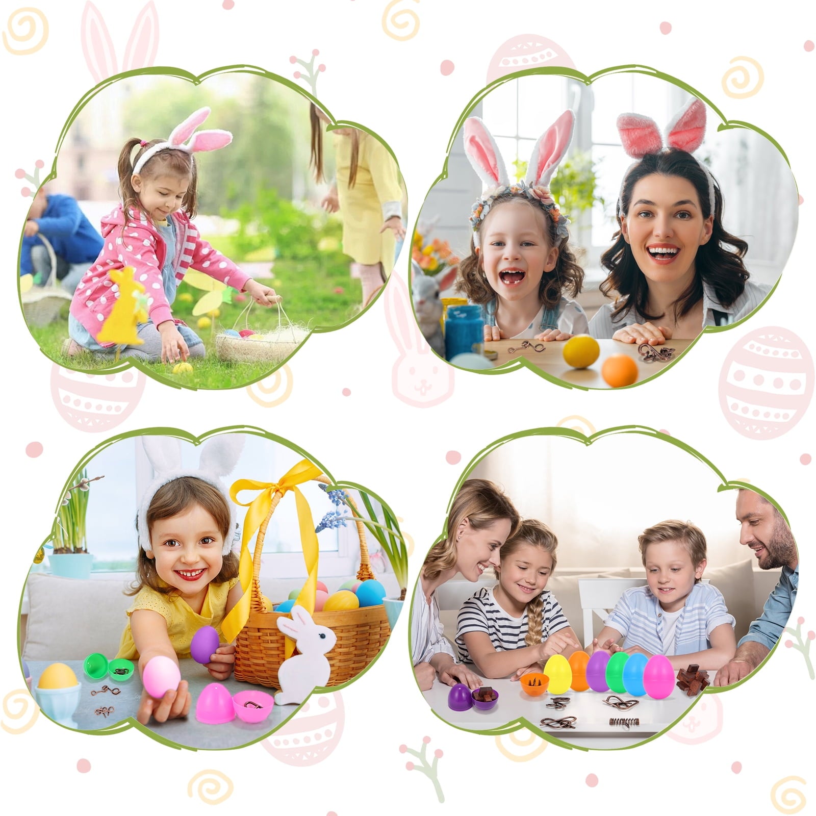 24 Pack Prefilled Easter Eggs with Brain Teaser Puzzles Toys Easters Egg Filled for Kids Boys Girls Easters Basket Stuffers for Kids Teens Adults Easter Eggs Hunt Game Classroom Prize Supplies