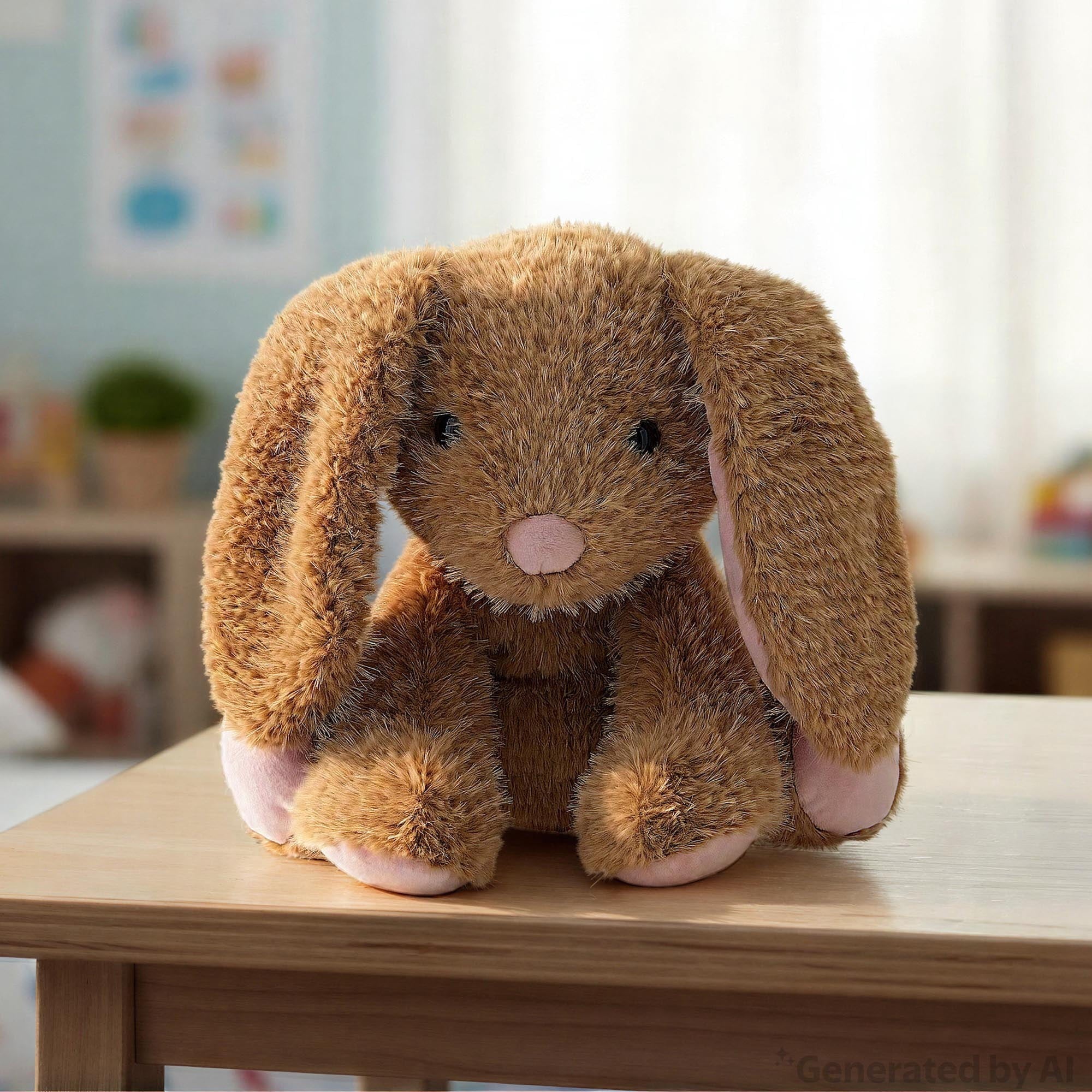Medium Sitting Bunny Plush, Brown, 10.5", Easter by Way To Celebrate