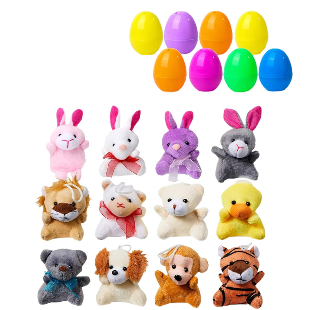 Uuowzo 12/24/36 Pcs Prefilled Easter Eggs Filled with Animals Toys Easter Gifts for Friends and Family, A