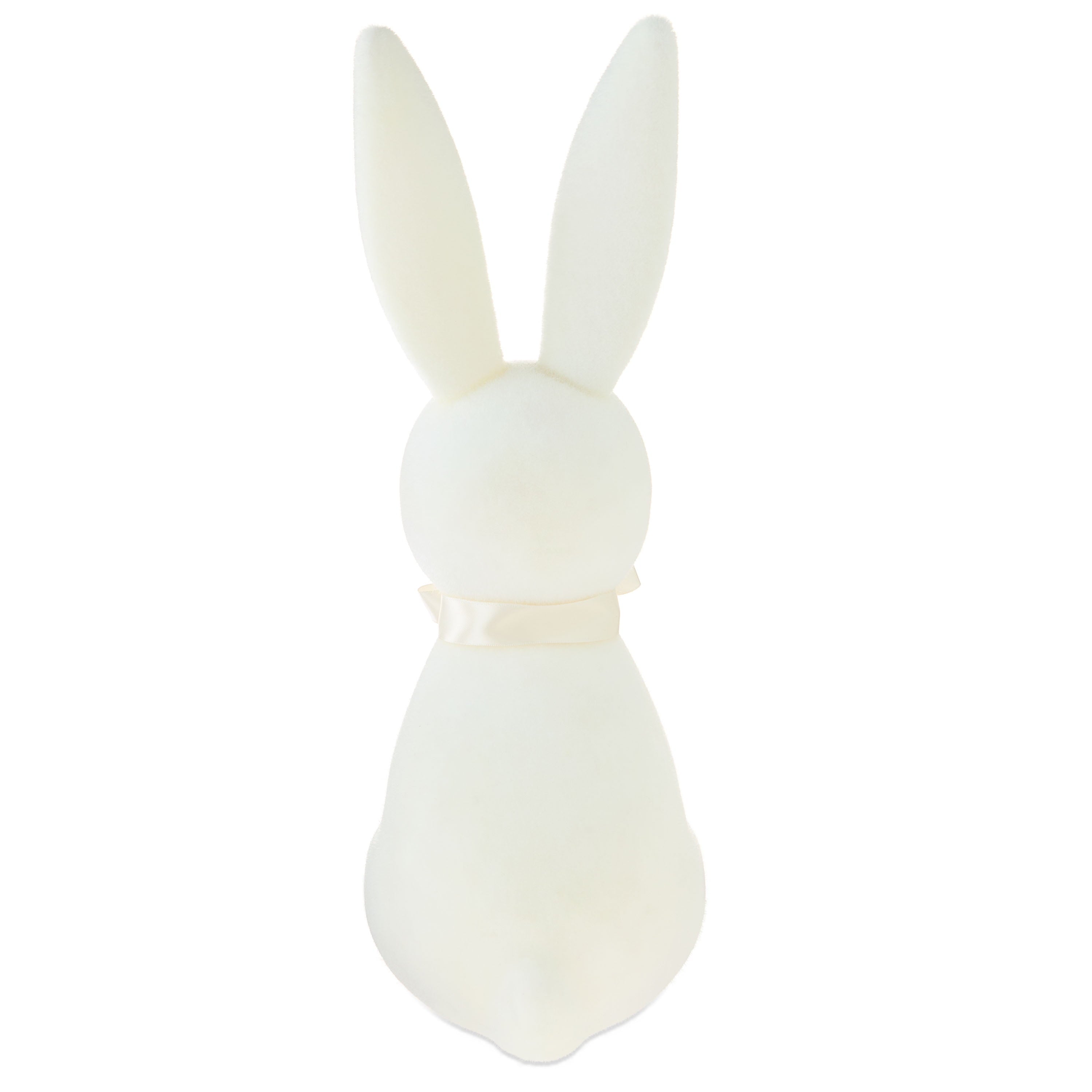 Flocked Bunny Tabletop Decoration, Cream, 16", Easter by Way To Celebrate