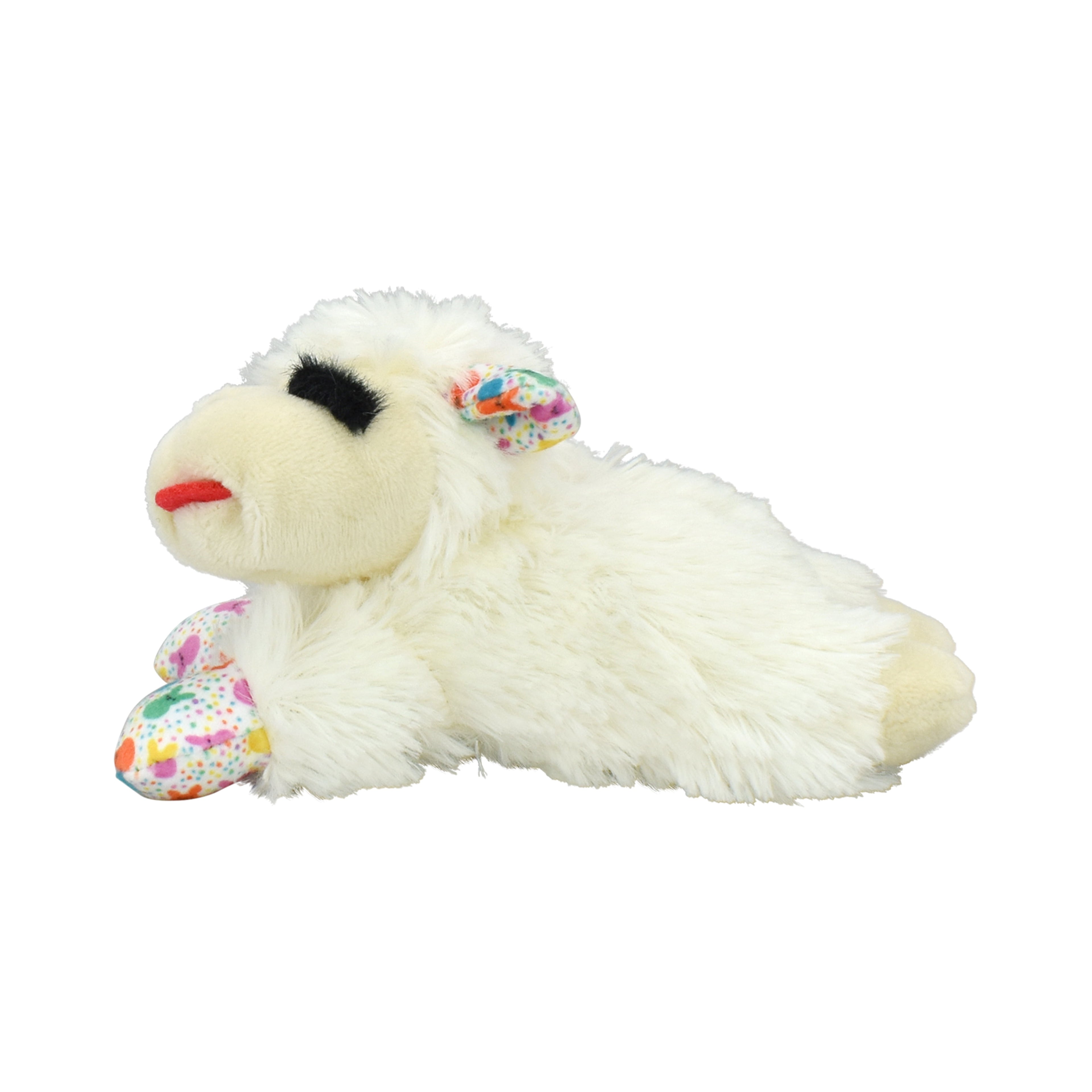 Multipet Easter Holiday Small Plush Lamb Chop 2 Pack Dog Toy with Squeaker, Festive Bunny Pattern on Ears and Paws
