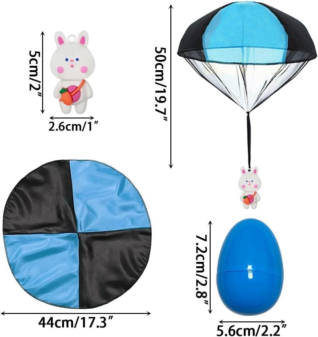 Werulen Easter ParachuteToys, 6 Pack Plastic Easter Eggs ThrowingToy, Easter Basket Stuffers Fillers ForKidsBoysGirls, Easter Gifts Party Favors Carnival Prizes Classroom Rewards