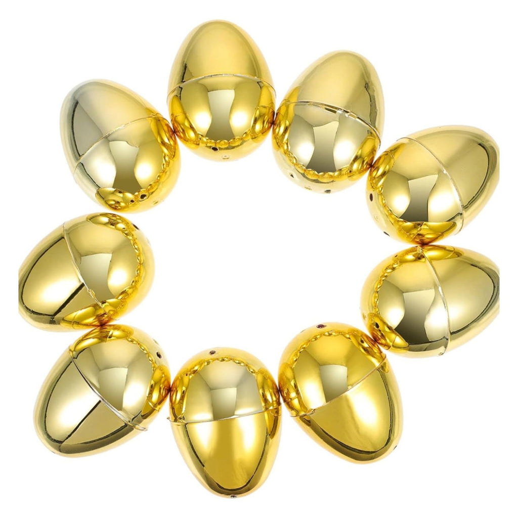 Large Gold Plastic Easter Egg, 2.36 Inch Empty Openable Egg for Filling Candy Toys, Giant Easter Egg Hunt Decorations, Basket Stuffers Party Supplies, 1pc