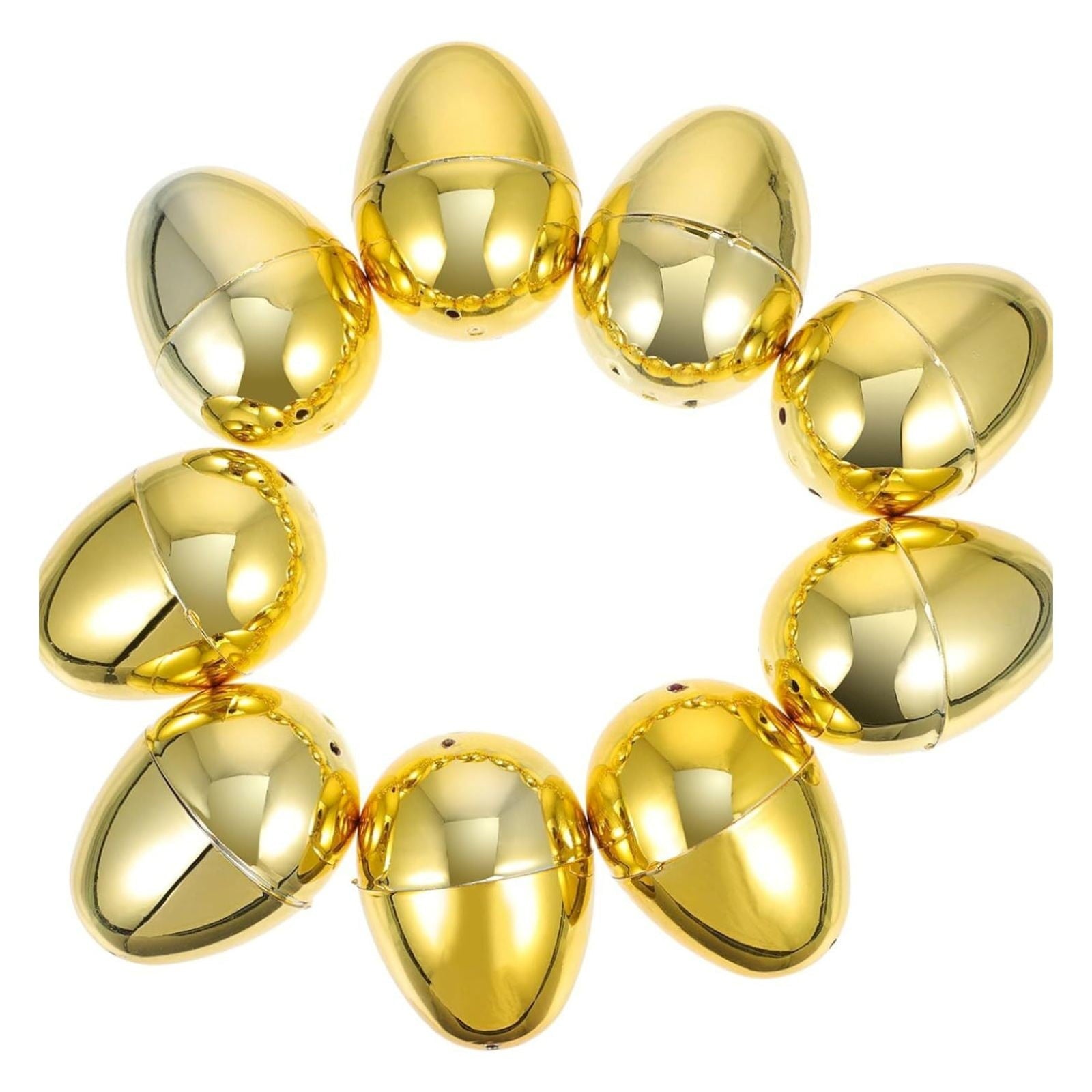 Large Gold Plastic Easter Egg, 2.36 Inch Empty Openable Egg for Filling Candy Toys, Giant Easter Egg Hunt Decorations, Basket Stuffers Party Supplies, 1pc
