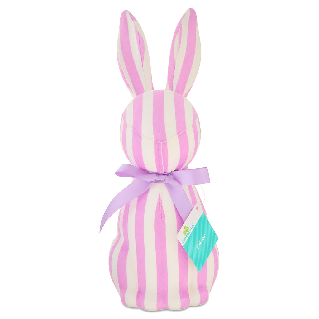 Striped Bunny Tabletop Decoration, Purple and White, 16", Easter by Way To Celebrate