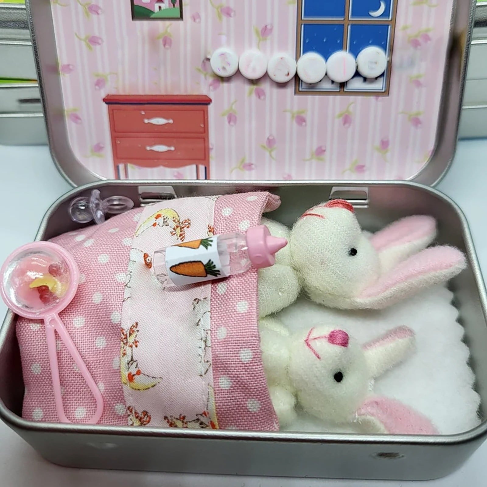 Clearance Items！ Small Pocket Bunnies Easter Basket Stuffing Easter For Kids DIY Pet Adoption Easter Baskets. Bunny Pocket Box Easter Stuffed Animal For Children