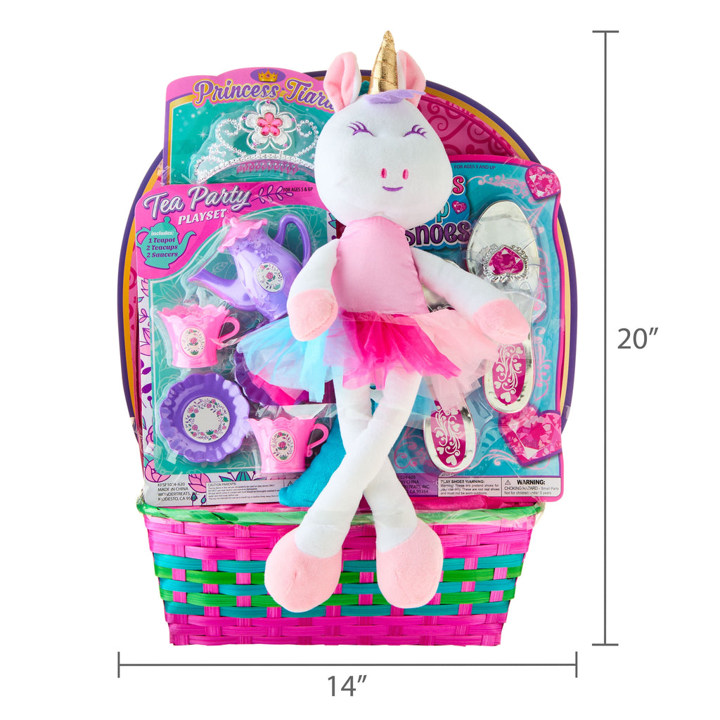 Prefilled Unicorn Dress-Up Easter Basket Gift Set, by Wondertreats