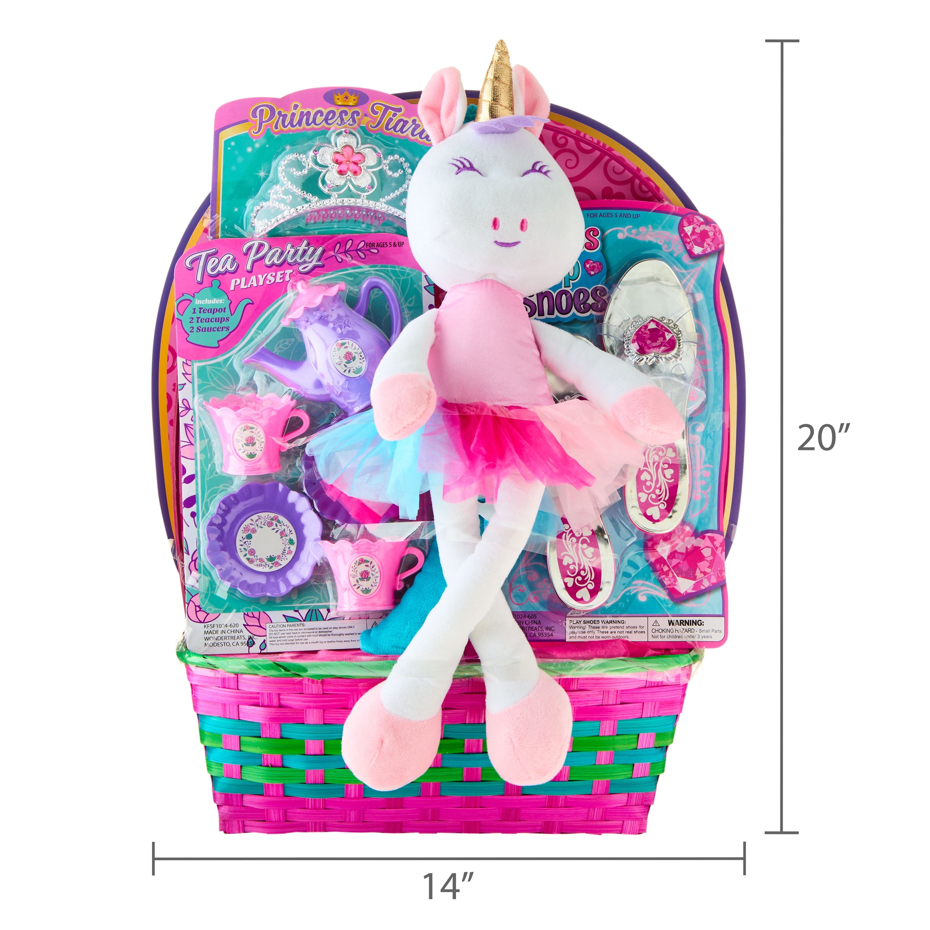 Prefilled Unicorn Dress-Up Easter Basket Gift Set, by Wondertreats