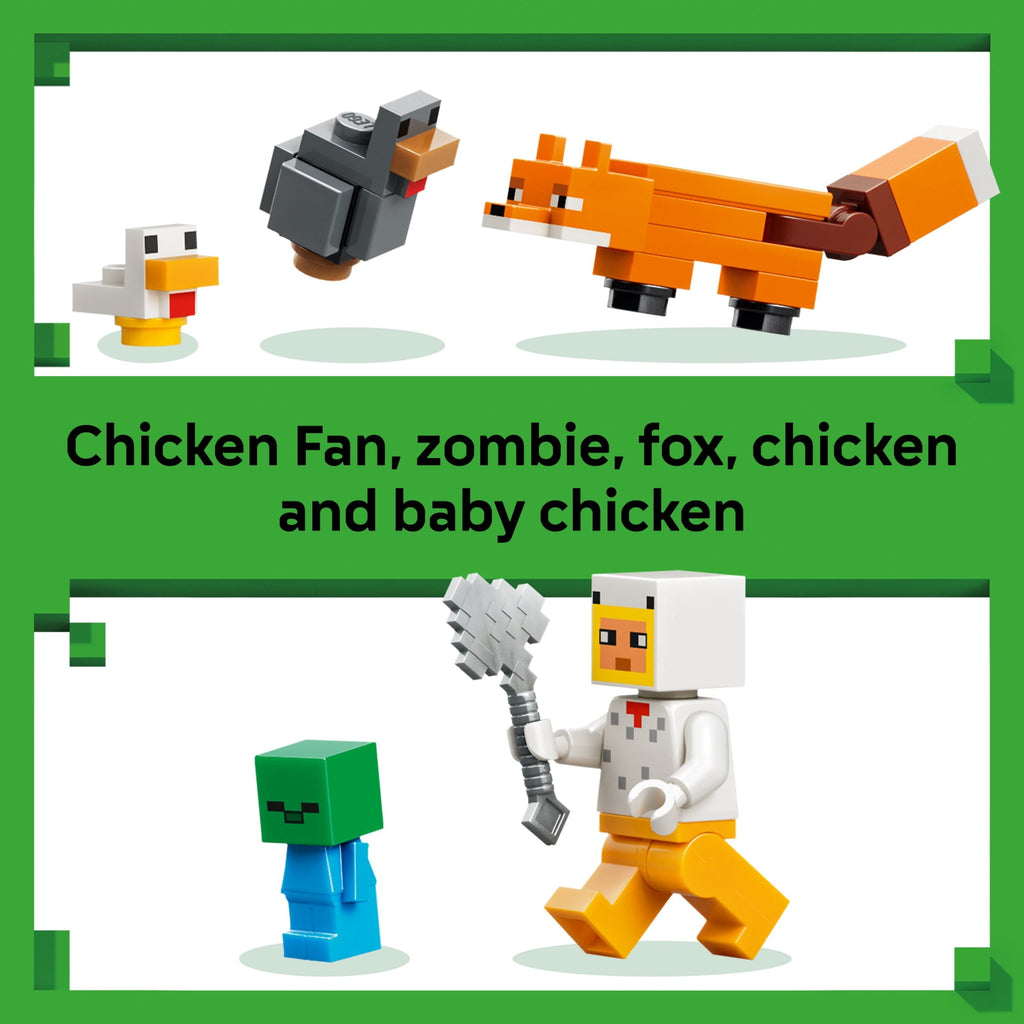 LEGO Minecraft Chicken Farm - Building Toy for Boys & Girls, Ages 7+ - Easter Basket Stuffer for Kids - Video Game Playset for Fans - W/ Chicken Fan Minifigure - 21585