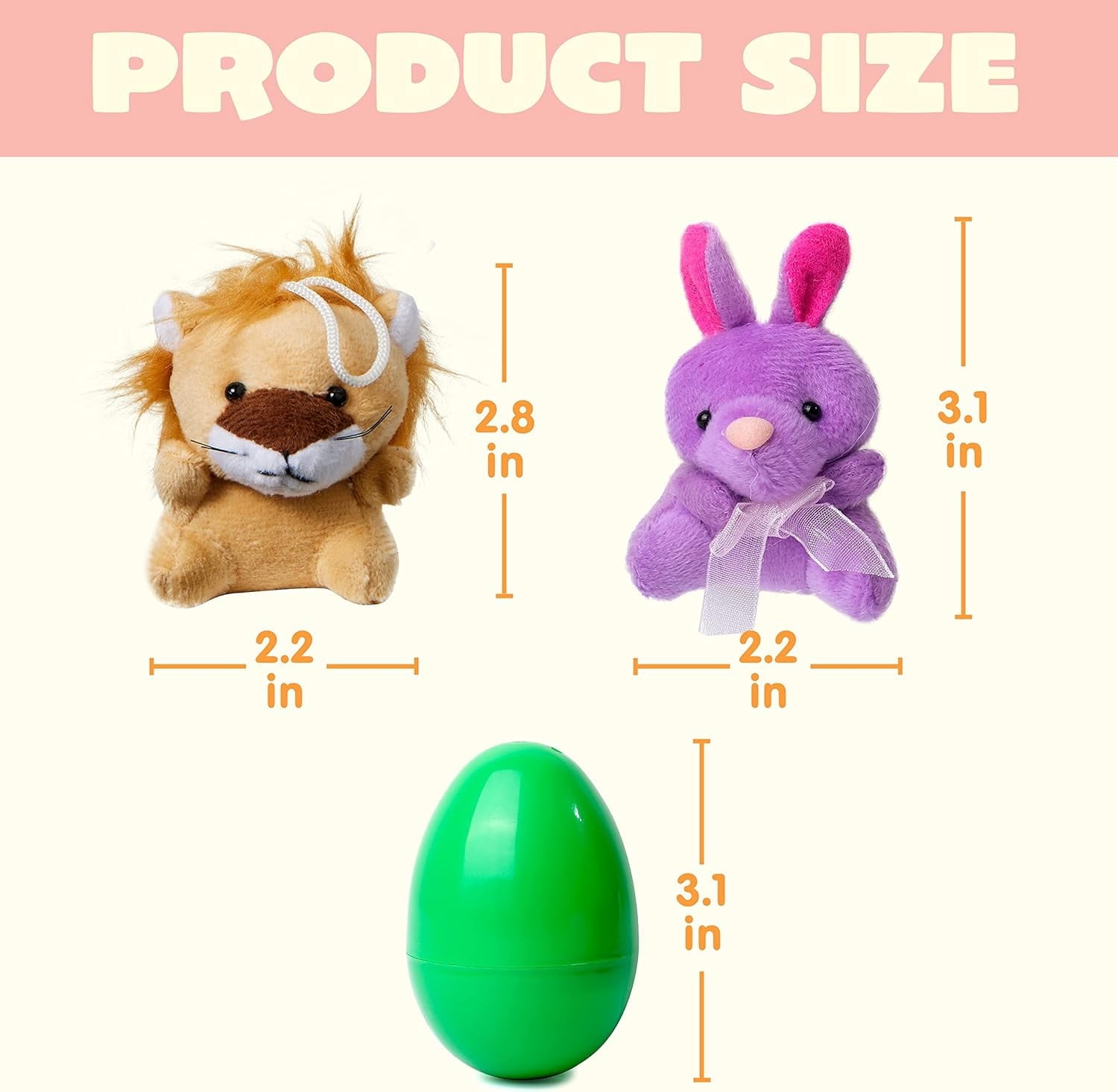 1 Pcs Prefilled Easter Eggs with Mini Plush Animals, Cute Stuffed Toy Fillers for Kids Easter Egg Hunt, Basket Stuffers, Classroom Prizes and Party Favors
