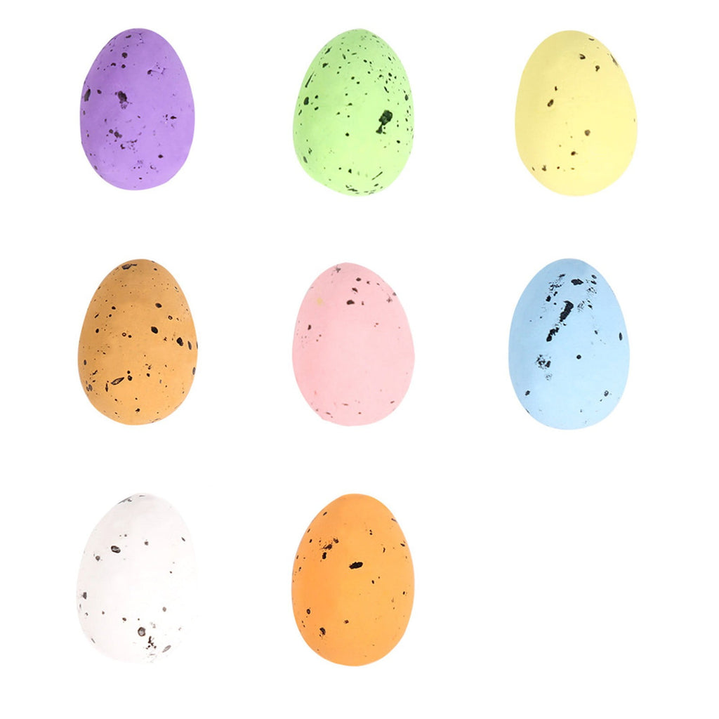 100 Pcs Foam Easter Egg Decoration DIY Eggs 1.8 X 1.2cm Artificial Foam Bird Eggs Garden Bird Nest Decor Easter Party Decorations Home Decor