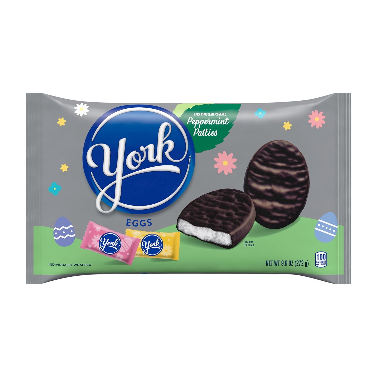 York Dark Chocolate Peppermint Patties Eggs, Easter Candy Bag, 9.6 oz