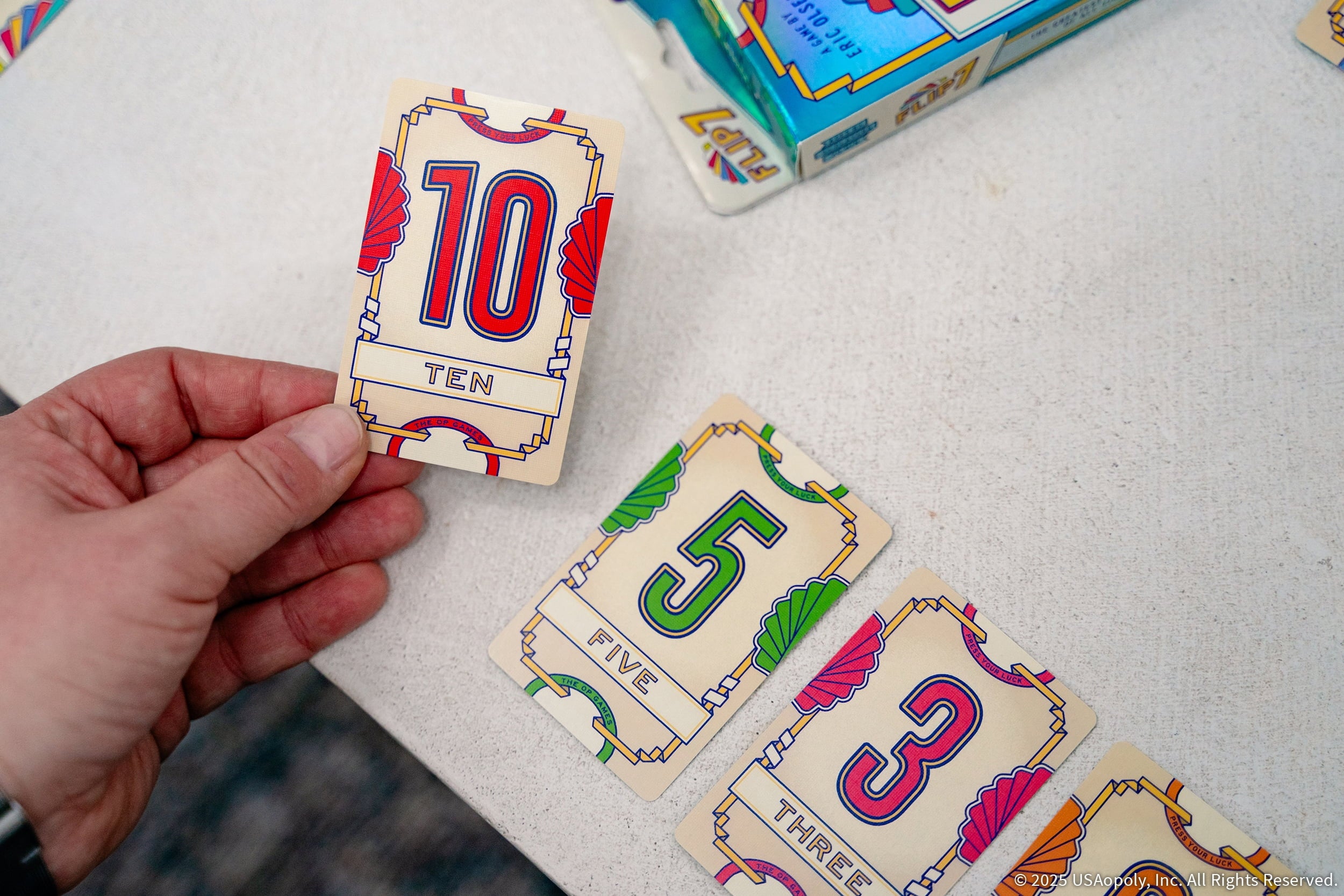 Flip 7, The Ultimate Blend of Press Your Luck and Strategy, Fast-Paced Addictive Card Game, Quick to Learn and Easy to Teach, Perfect for Game Nights, 3+ Players, Ages 8 & Up, by USAopoly