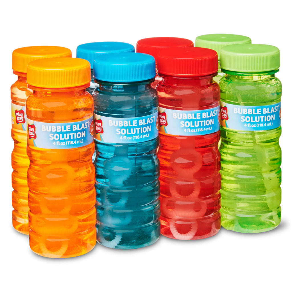 Play Day 4 FL OZ Bubbles, 8 Pack, 4 Colors