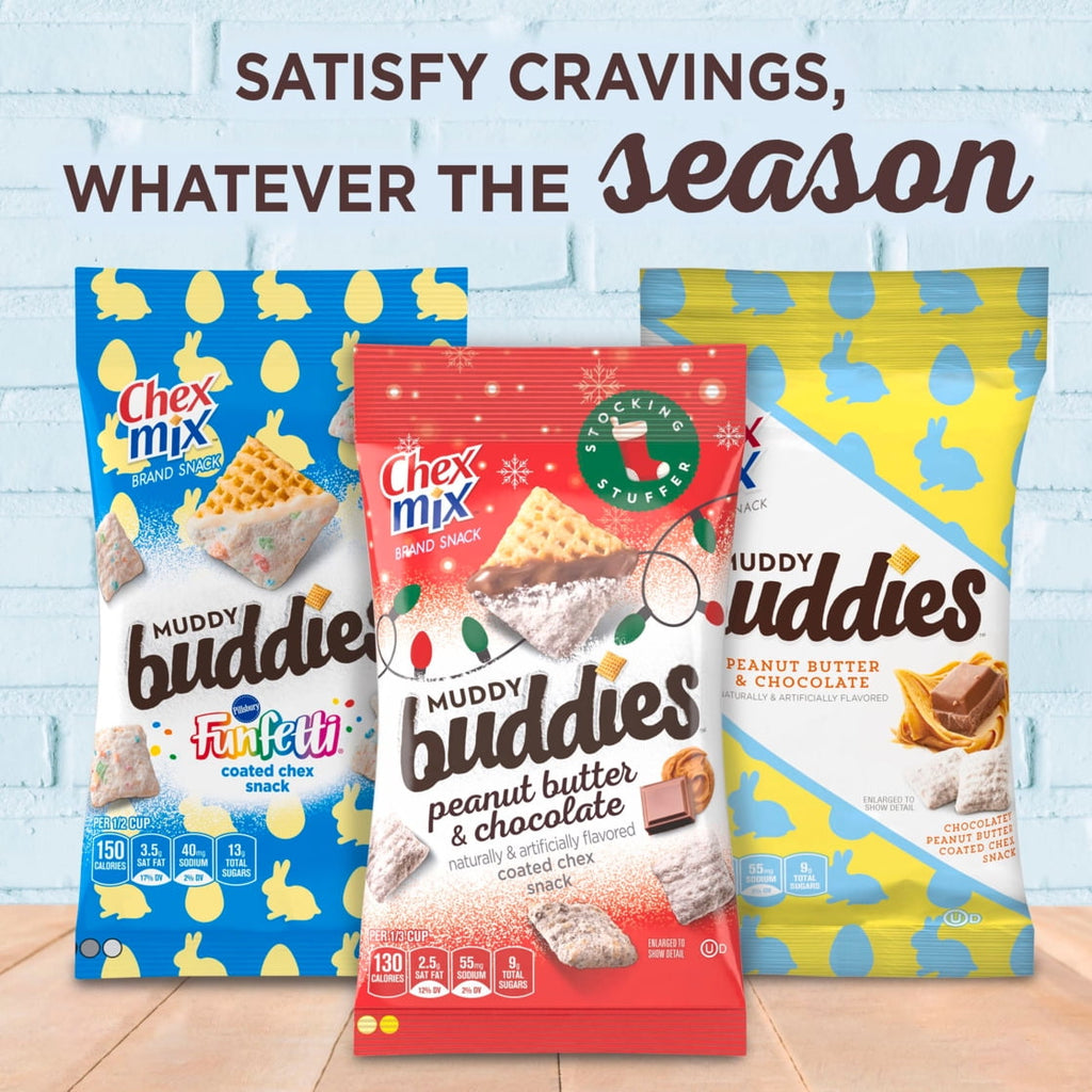 Chex Mix Muddy Buddies, Peanut Butter & Chocolate Coated Chex Snack, 2.25 oz