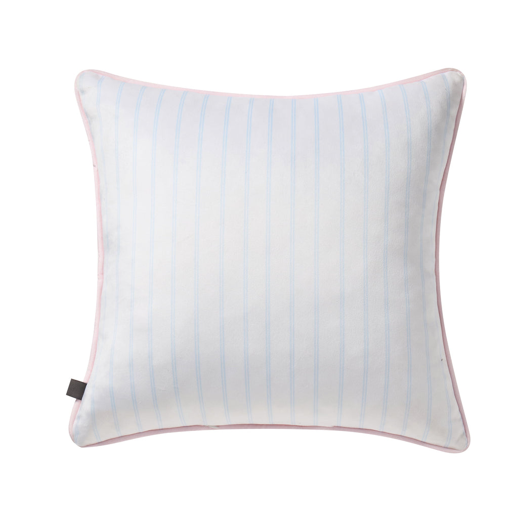 18" x 18" White/Multi Floral Bunny Decorative Pillow, by My Texas House