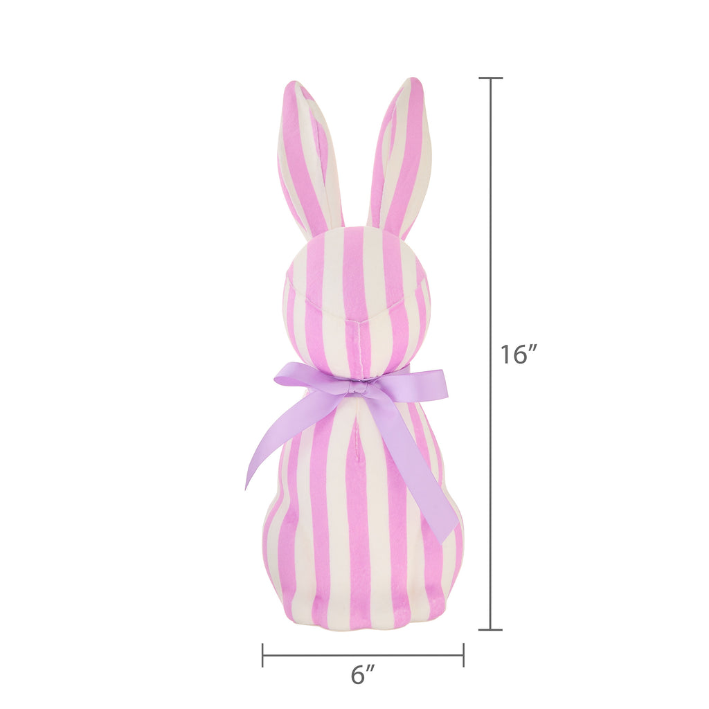 Striped Bunny Tabletop Decoration, Purple and White, 16", Easter by Way To Celebrate