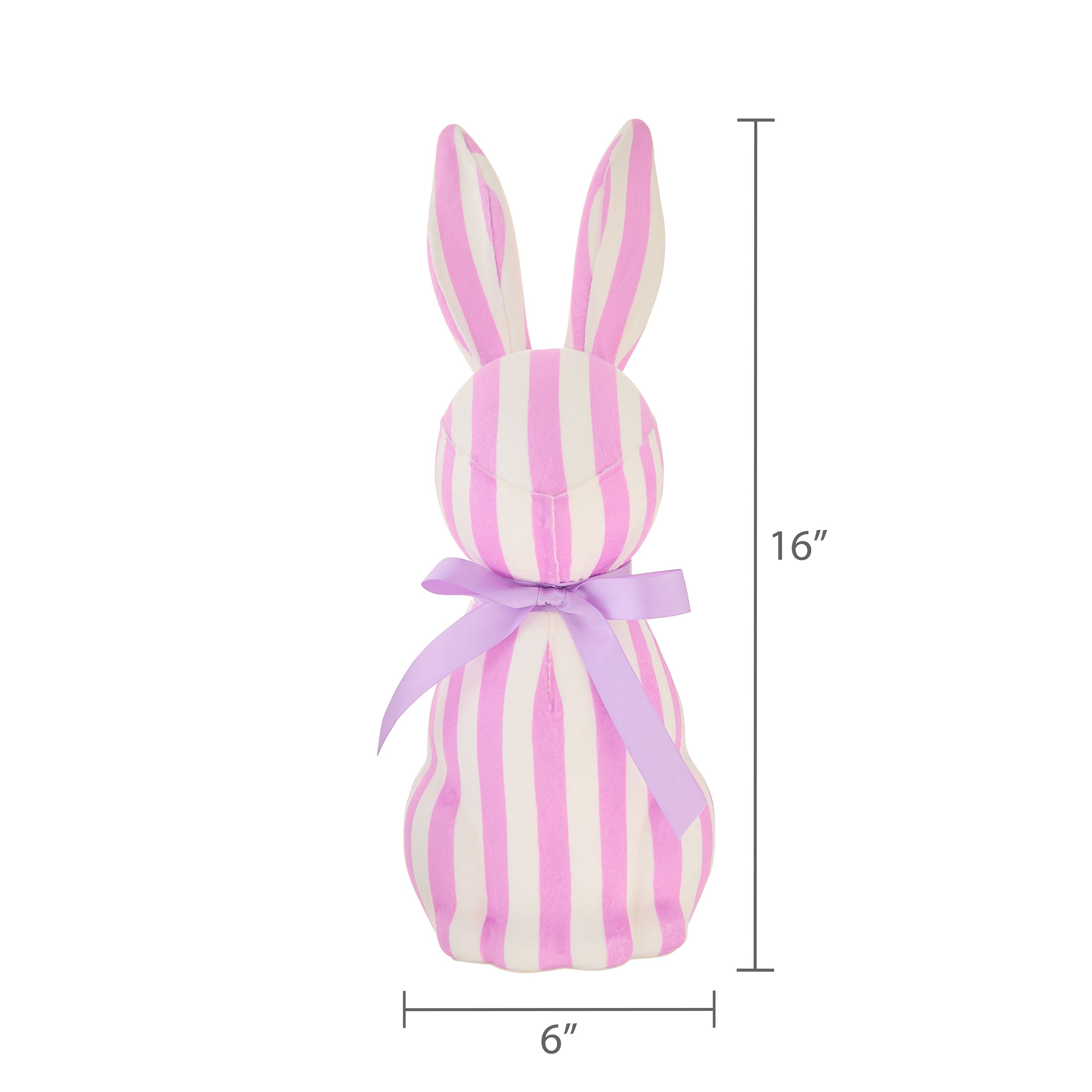 Striped Bunny Tabletop Decoration, Purple and White, 16", Easter by Way To Celebrate
