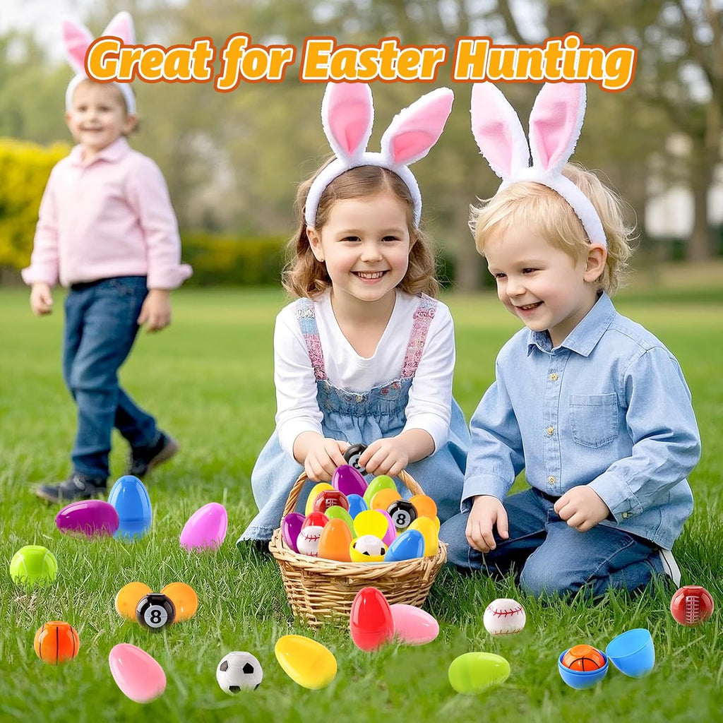24 Pack Easter Eggs Filled with Spinning Balls, Easter Basket Stuffers Fillers for Kids, Easter Eggs with Toys, Easter Egg Hunt, Easter Party Favors, Easter Classroom Prize Gifts for Kids