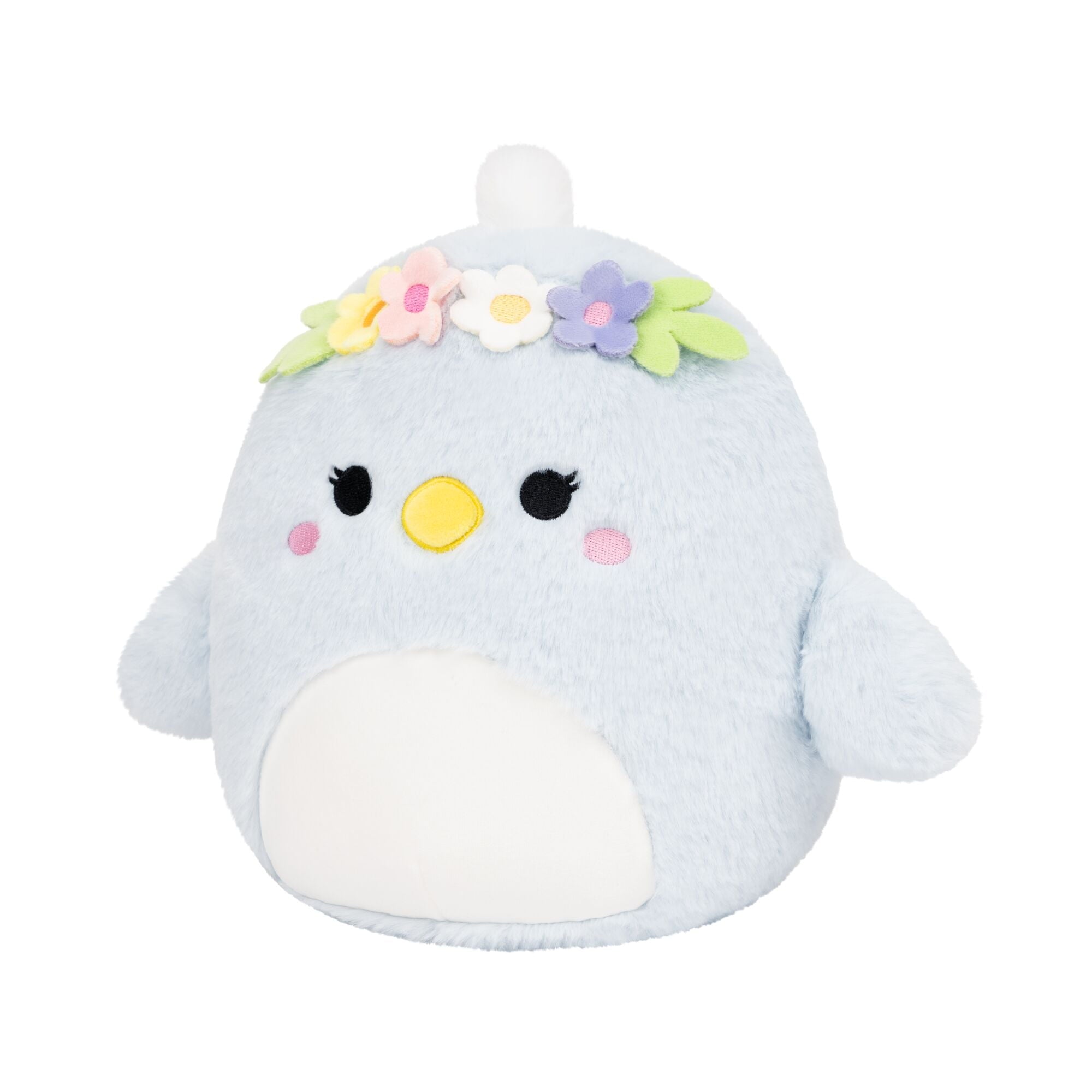 Squishmallows FuzzAMallow Official 8 inch Camden the Light Blue Chick With Flower Crown - Child's Ultra Soft Plush Toy