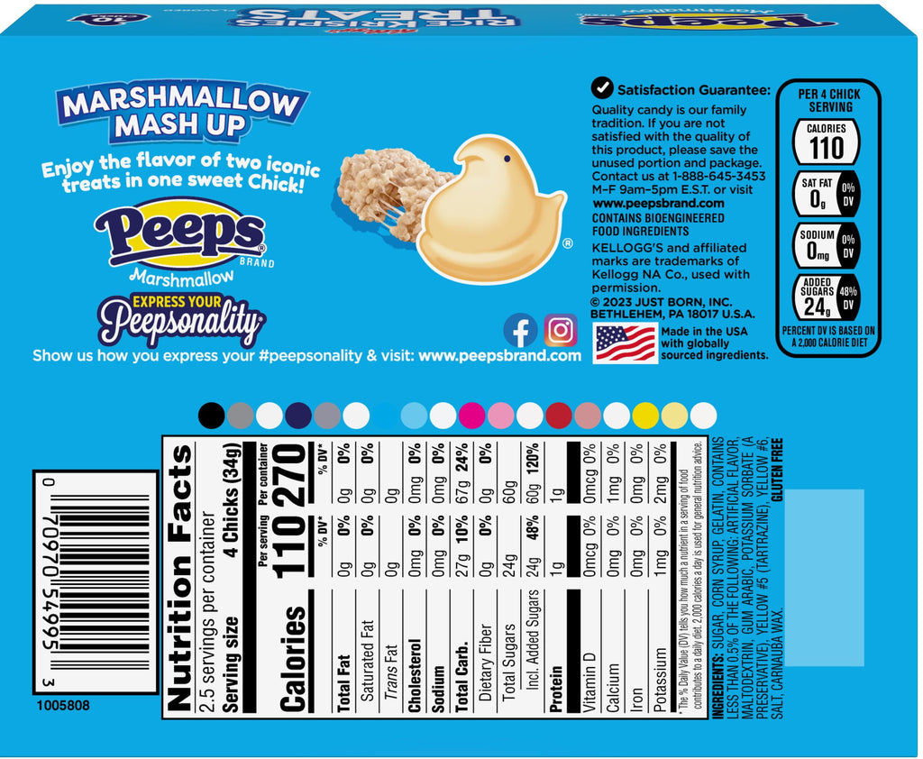 PEEPS, Rice Krispies Treat Flavored Marshmallow Chicks, 10 Count (3.0 Ounces)