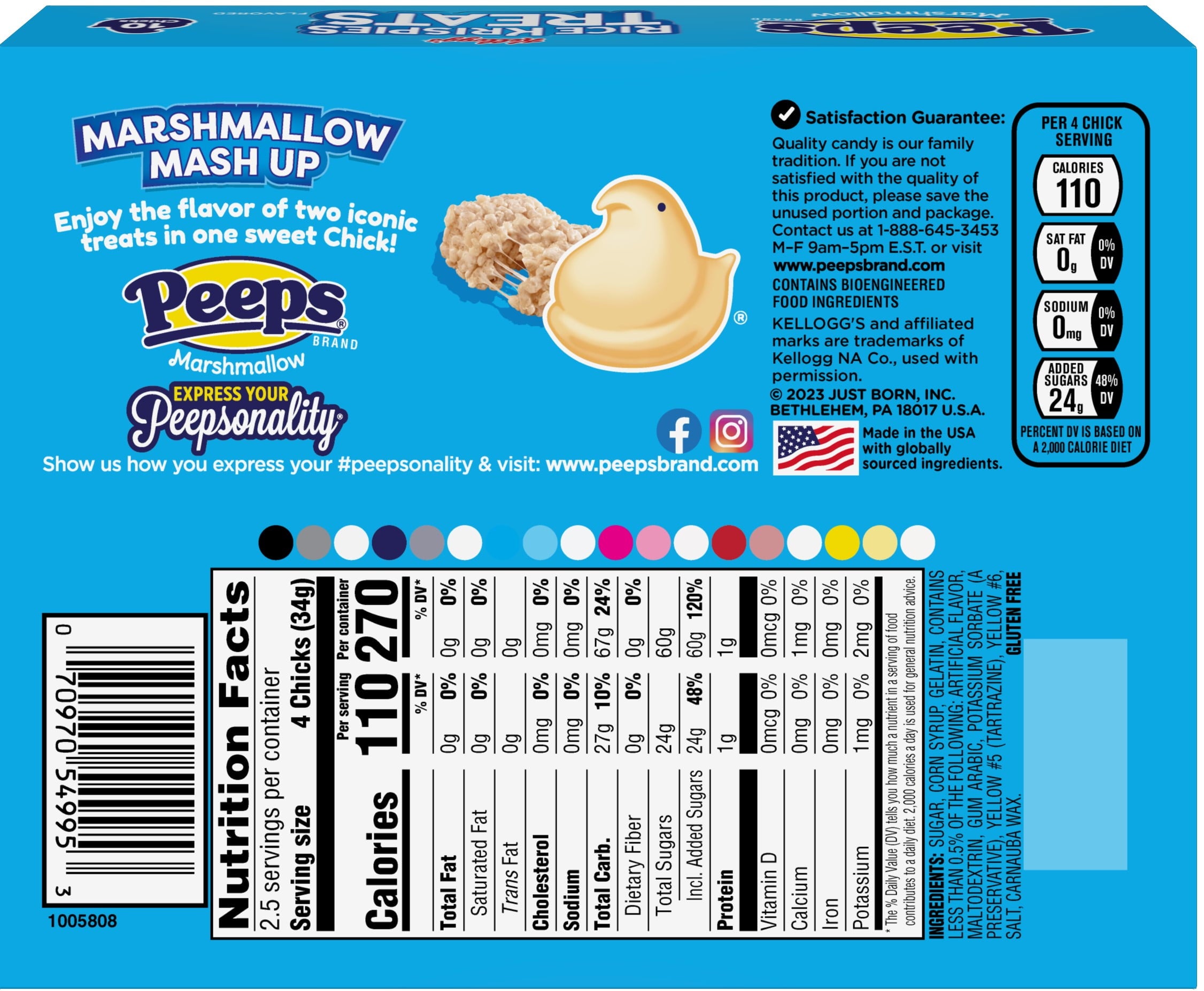 PEEPS, Rice Krispies Treat Flavored Marshmallow Chicks, 10 Count (3.0 Ounces)