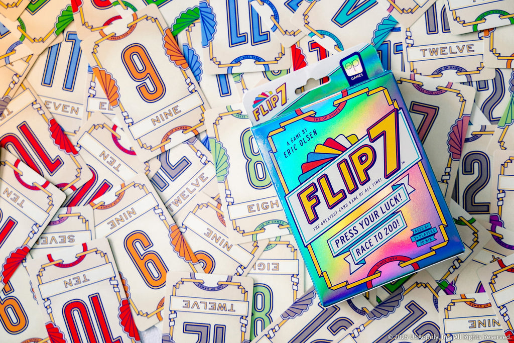 Flip 7, The Ultimate Blend of Press Your Luck and Strategy, Fast-Paced Addictive Card Game, Quick to Learn and Easy to Teach, Perfect for Game Nights, 3+ Players, Ages 8 & Up, by USAopoly