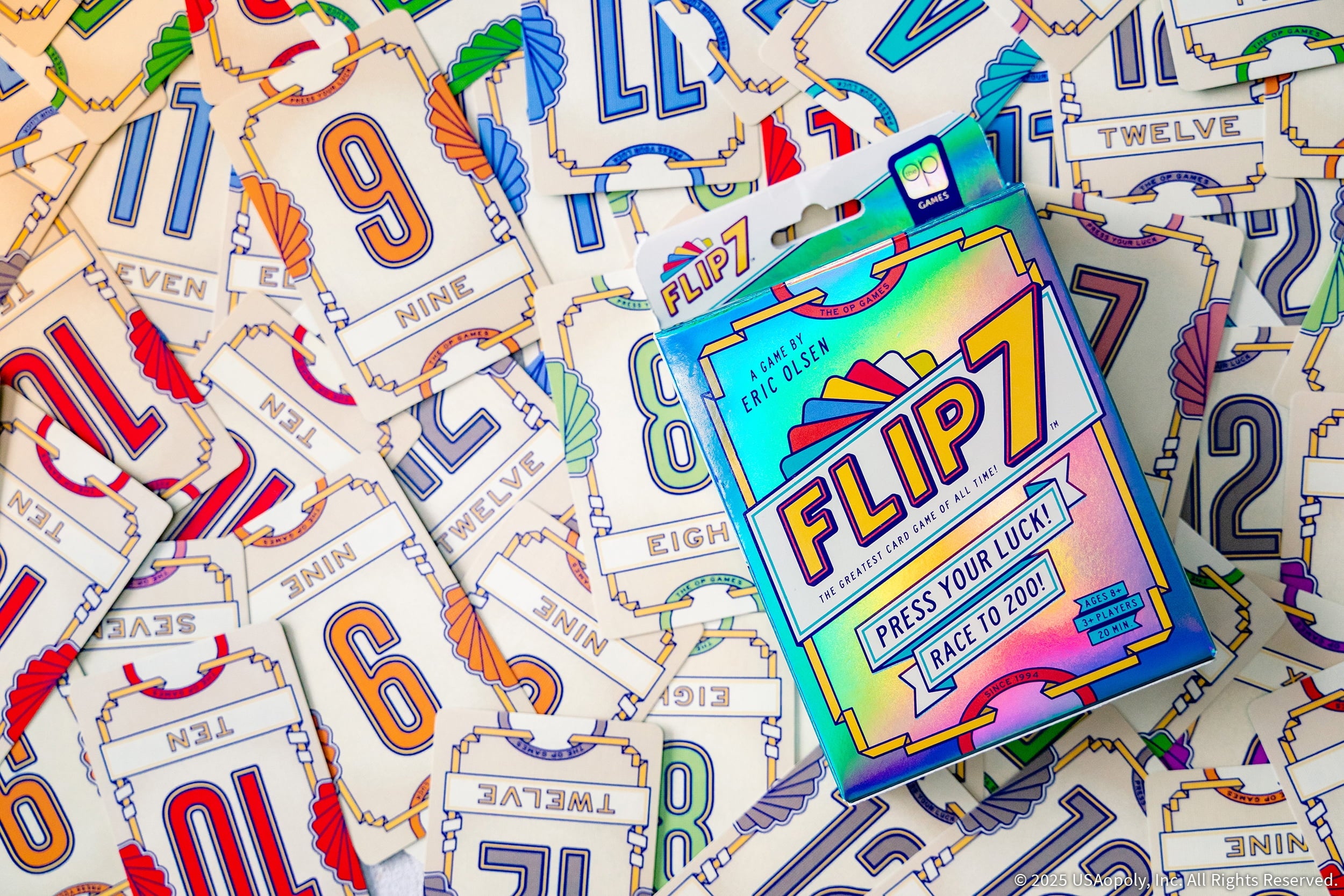 Flip 7, The Ultimate Blend of Press Your Luck and Strategy, Fast-Paced Addictive Card Game, Quick to Learn and Easy to Teach, Perfect for Game Nights, 3+ Players, Ages 8 & Up, by USAopoly