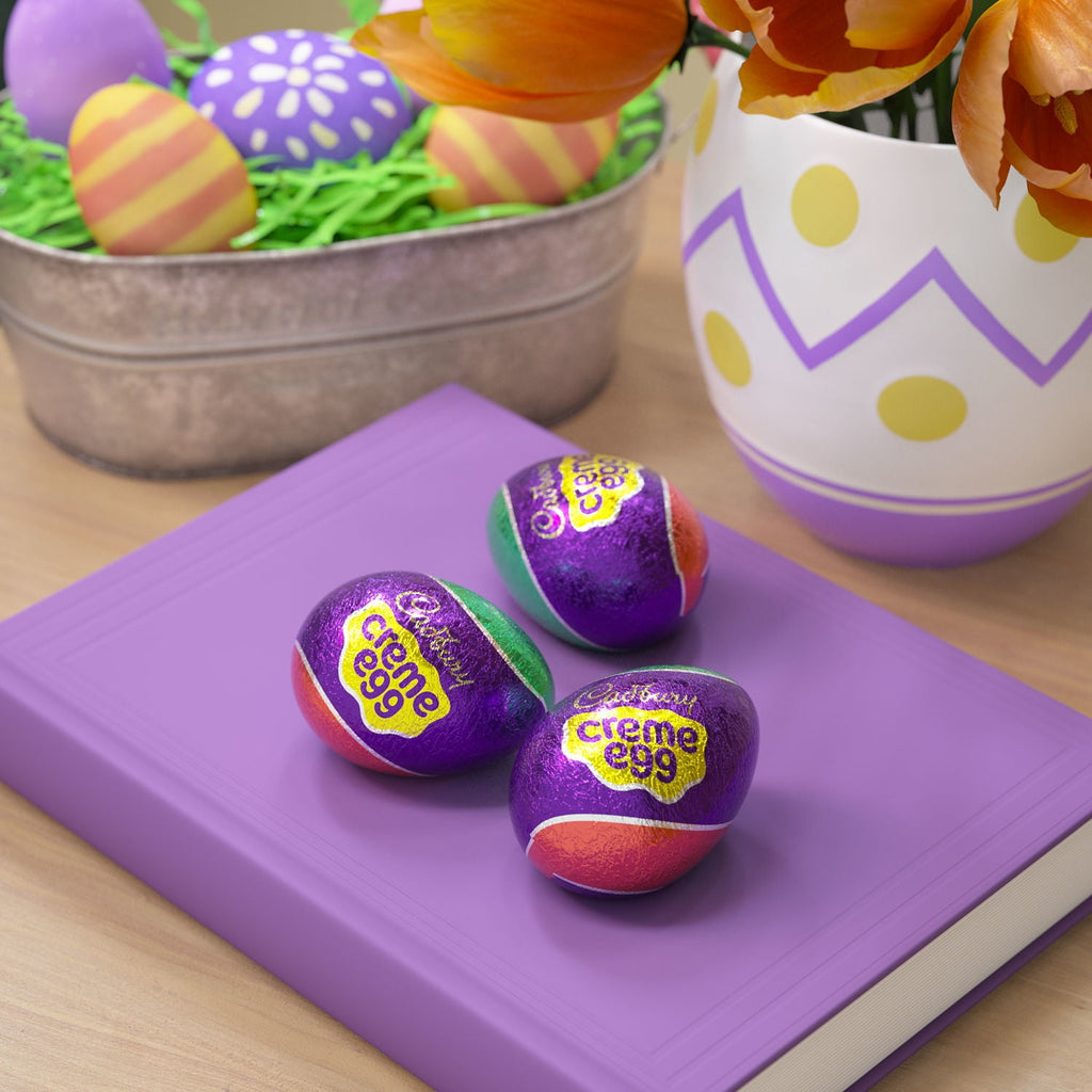 Cadbury Mini Creme Egg Chocolate with Fondant Easter Candy, Tray 3.8 oz, 12 Pieces