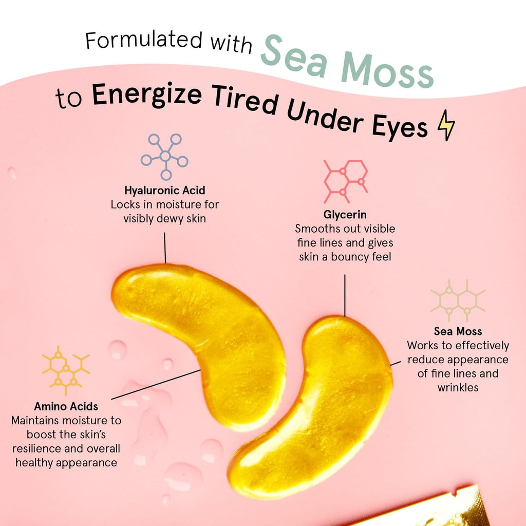 Grace & Stella Energizing Under Eye Mask - Gold 6 Pairs - Gel Eye Patches for Dark Circles, Puffy Eyes, Wrinkles, Undereye Bags