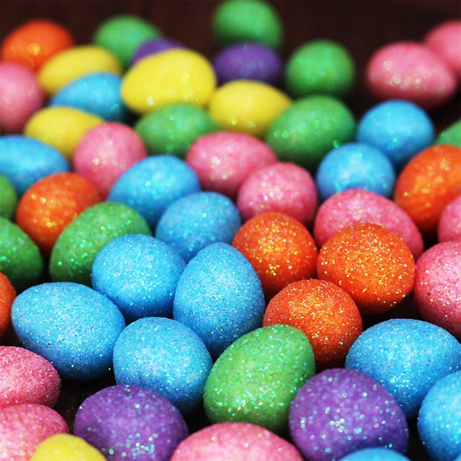 Moocorvic 80Pcs Glitter Easter Eggs Decoration, Easter Basket Stuffers Colorful Egg for Party Hunting Game