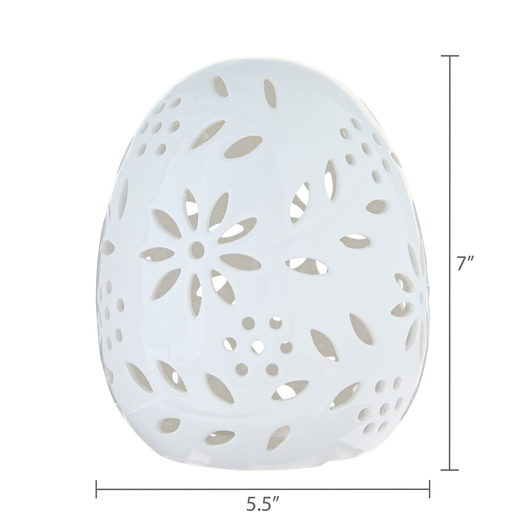 Large Light-Up Ceramic Egg Decoration, White, Easter by Way To Celebrate