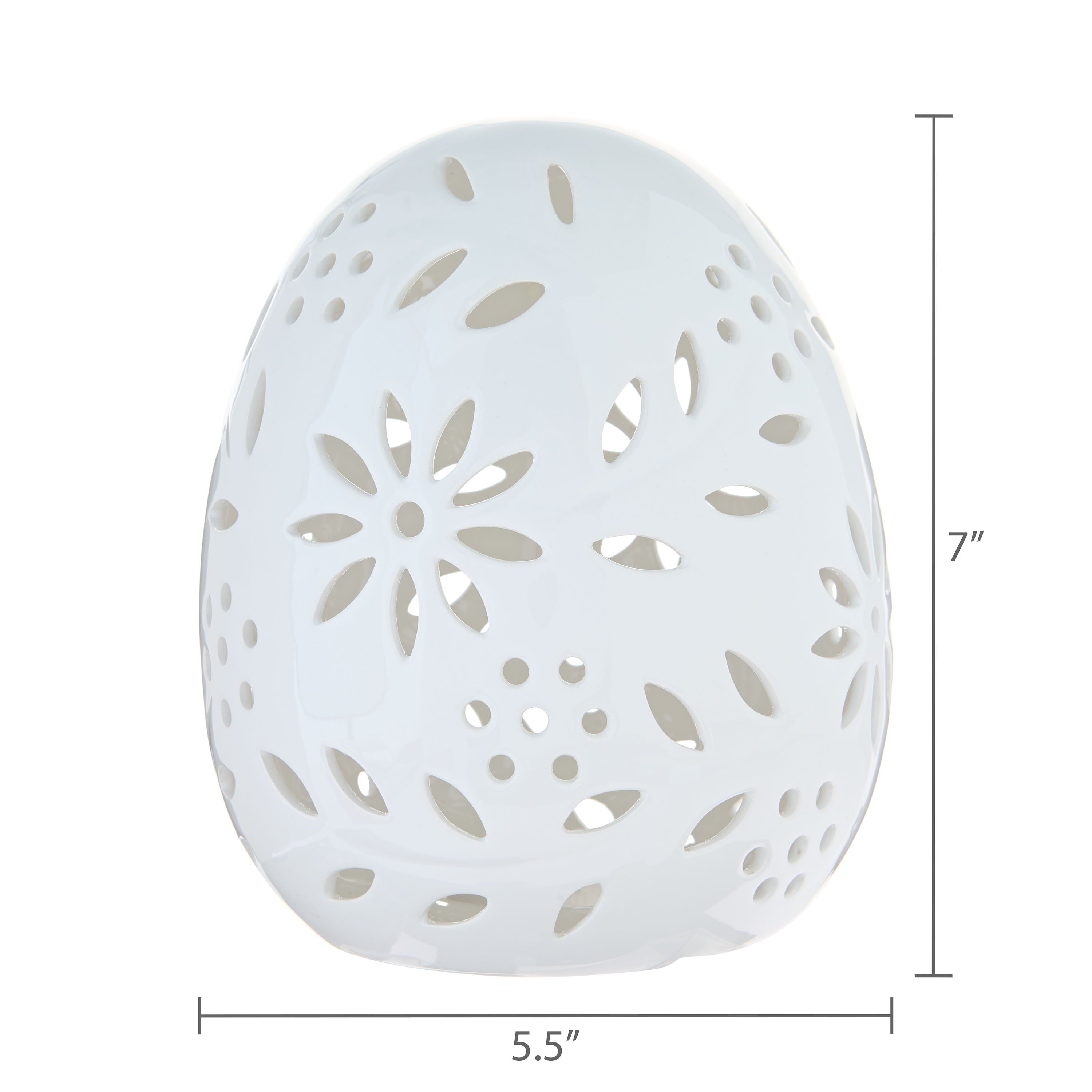 Large Light-Up Ceramic Egg Decoration, White, Easter by Way To Celebrate