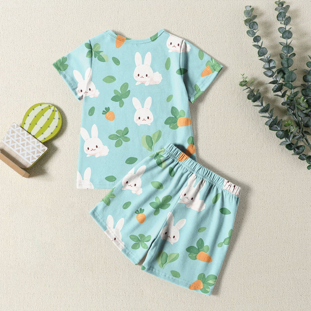 Toddler Baby Boy Summer Outfit two Pieces Easter Graphic Short Sleeve Top Cute Clothes for Kids Boys Girls 3-4 Years