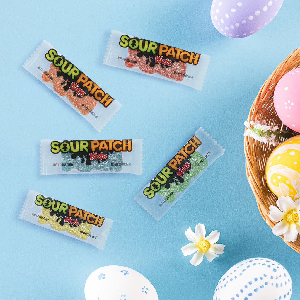 SOUR PATCH KIDS Big Kids Individually Wrapped Soft & Chewy Candy, Easter Candy, 100 Pieces