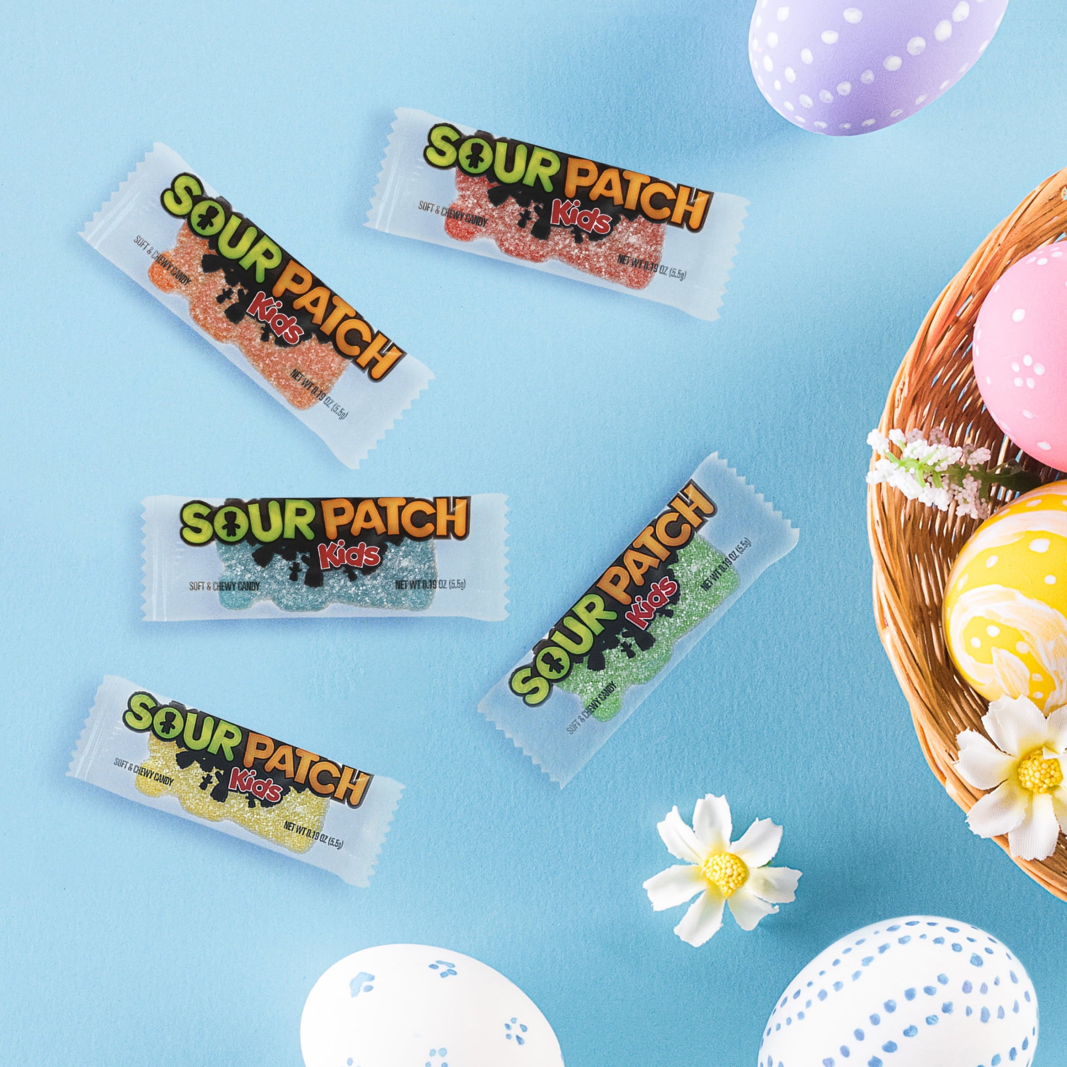 SOUR PATCH KIDS Big Kids Individually Wrapped Soft & Chewy Candy, Easter Candy, 100 Pieces