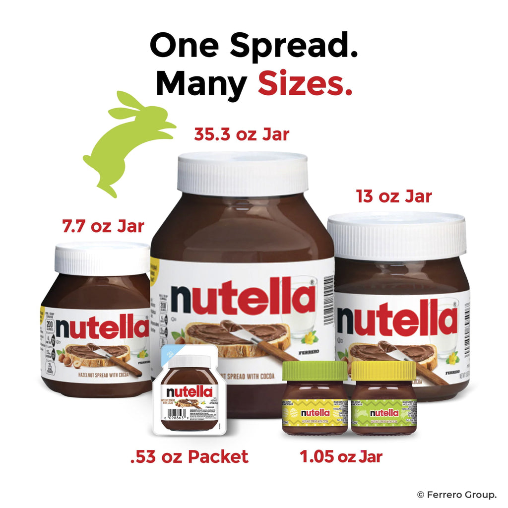 Nutella Hazelnut Spread, Perfect For Easter Baskets, Gifting and Celebrations, 1.05 oz Jar, Easter Basket Essential