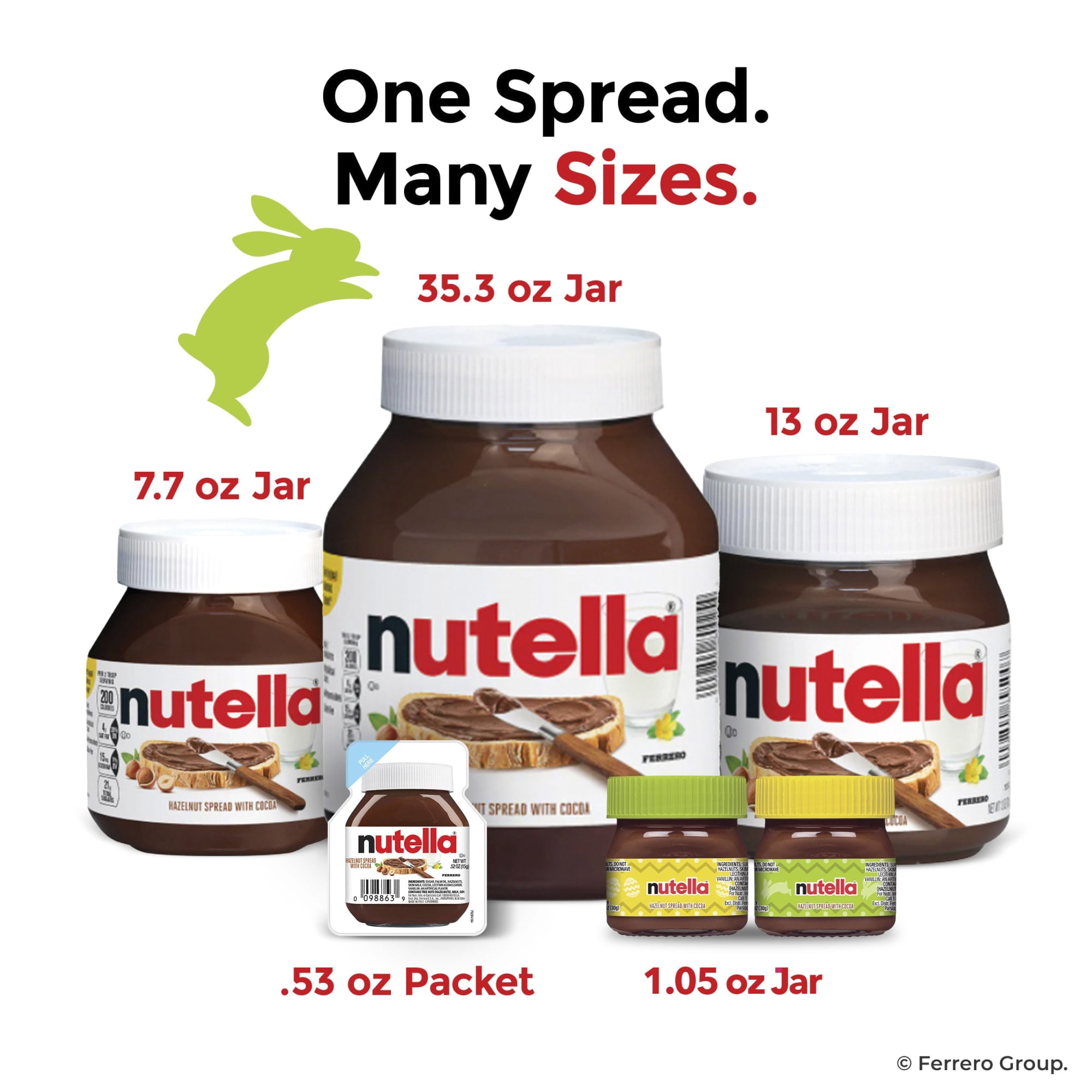 Nutella Hazelnut Spread, Perfect For Easter Baskets, Gifting and Celebrations, 1.05 oz Jar, Easter Basket Essential