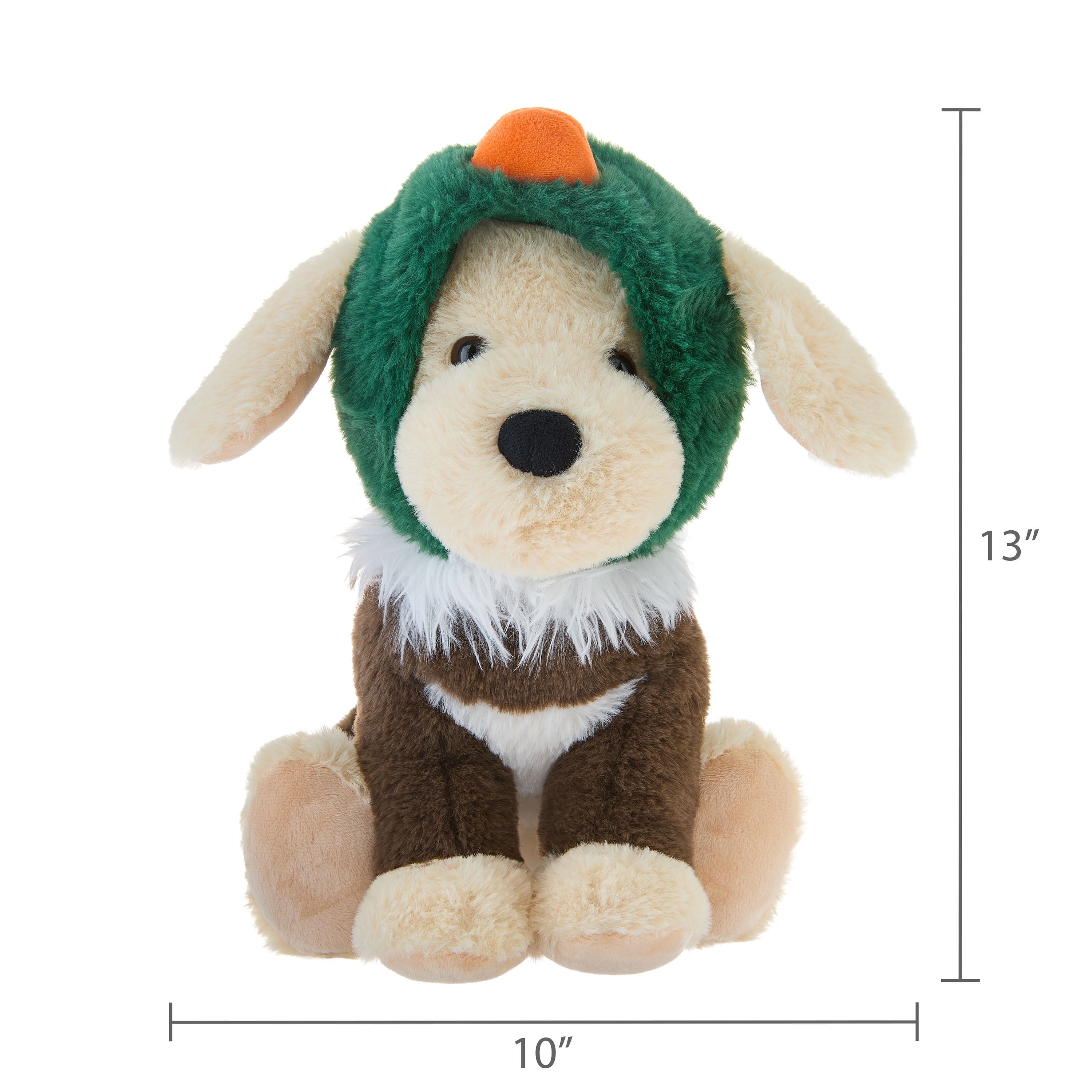 Medium Dog Plush in Duck Costume, Brown and Green, 13", Easter by Way To Celebrate